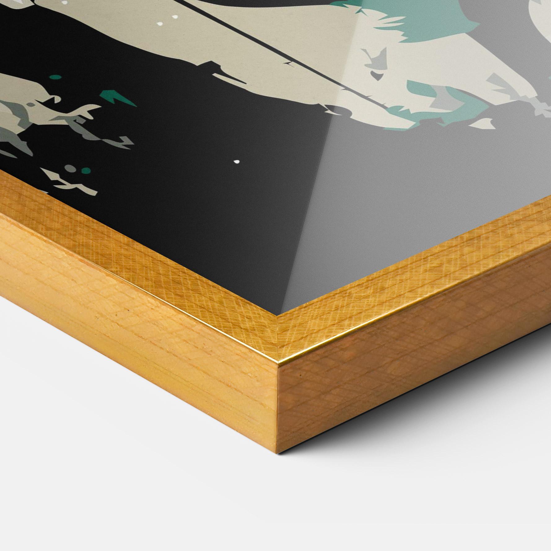 Keretezett Poszter Black Green Horse mockup 3