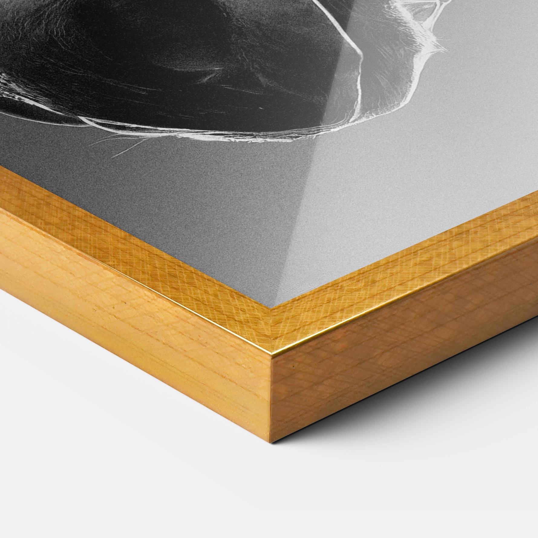 Keretezett Poszter Black Horse Profile mockup 3