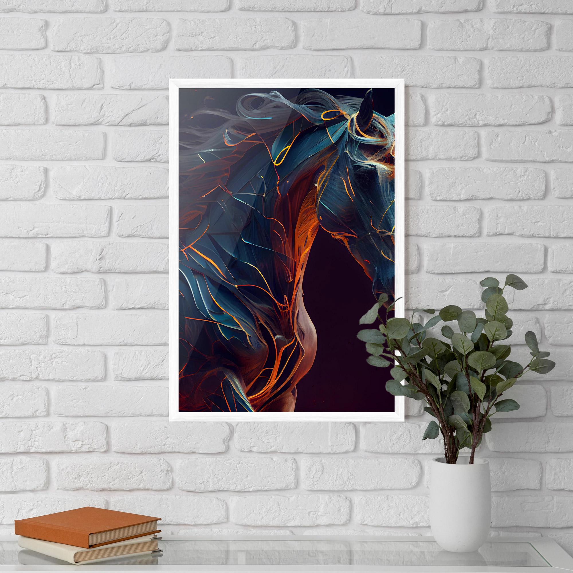 Keretezett Poszter Fire Lines Horse mockup 5