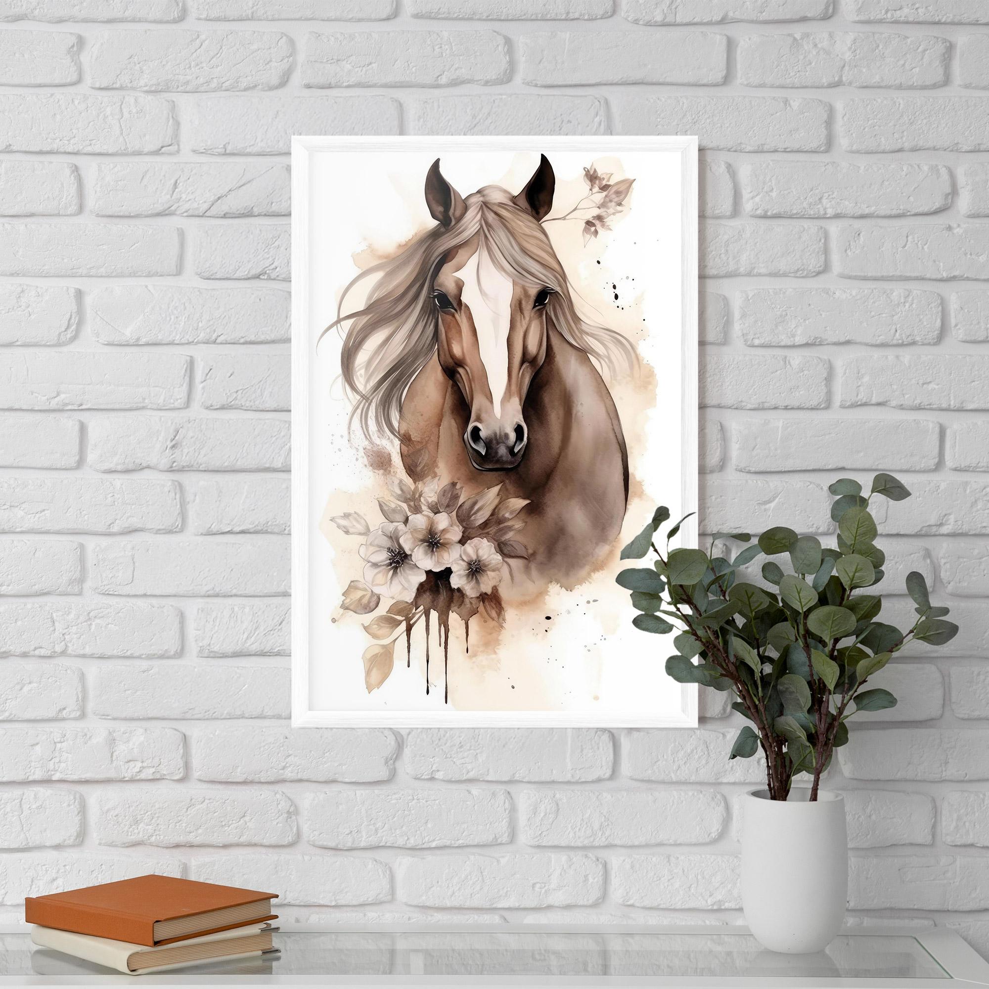 Keretezett Poszter Flower Brown Horse mockup 5