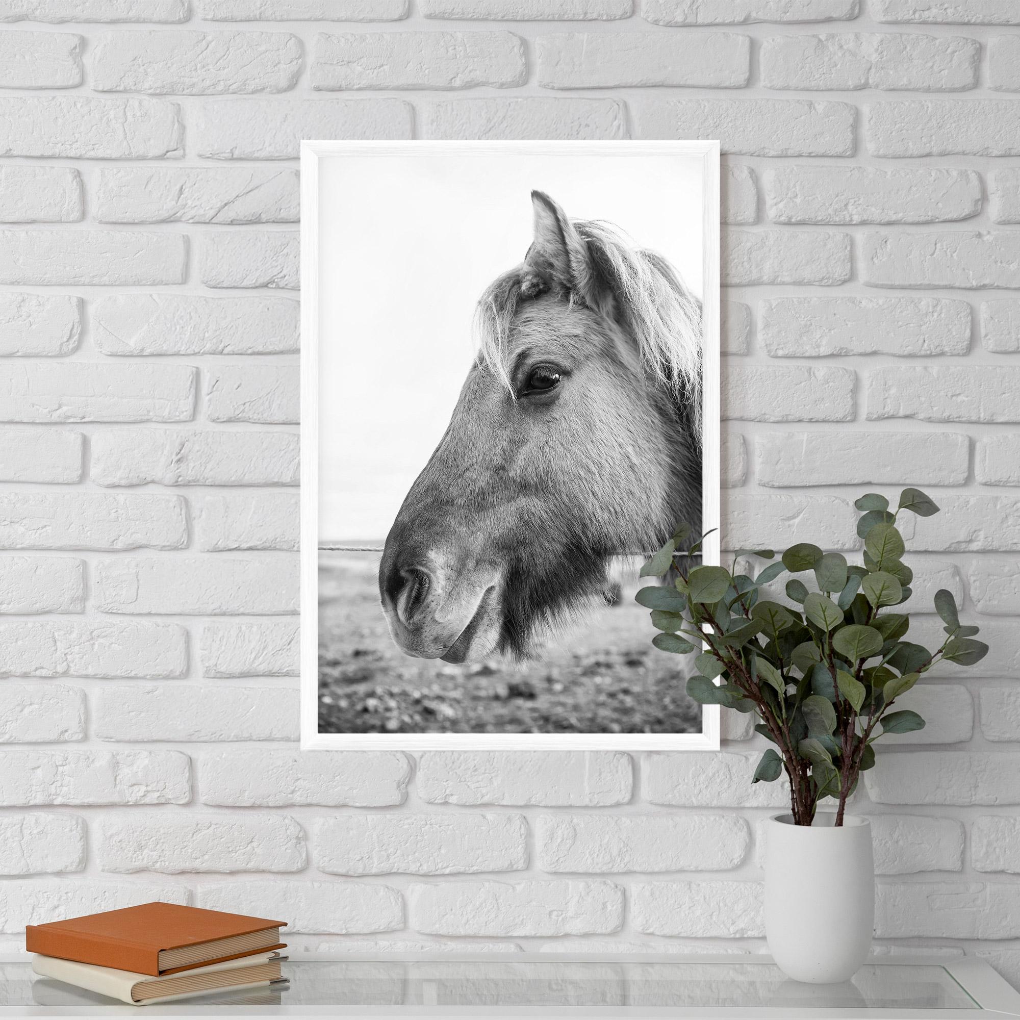 Keretezett Poszter Gray Horse Head mockup 5