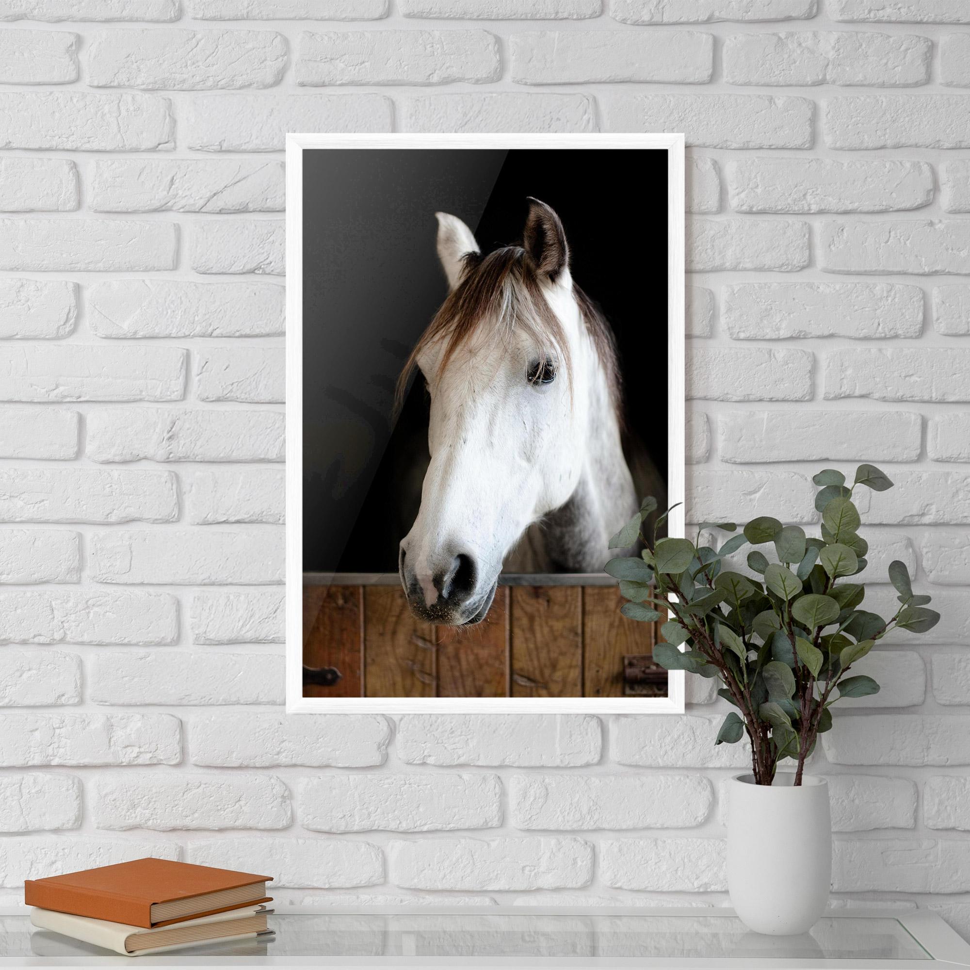 Keretezett Poszter Grey Horse Head mockup 5