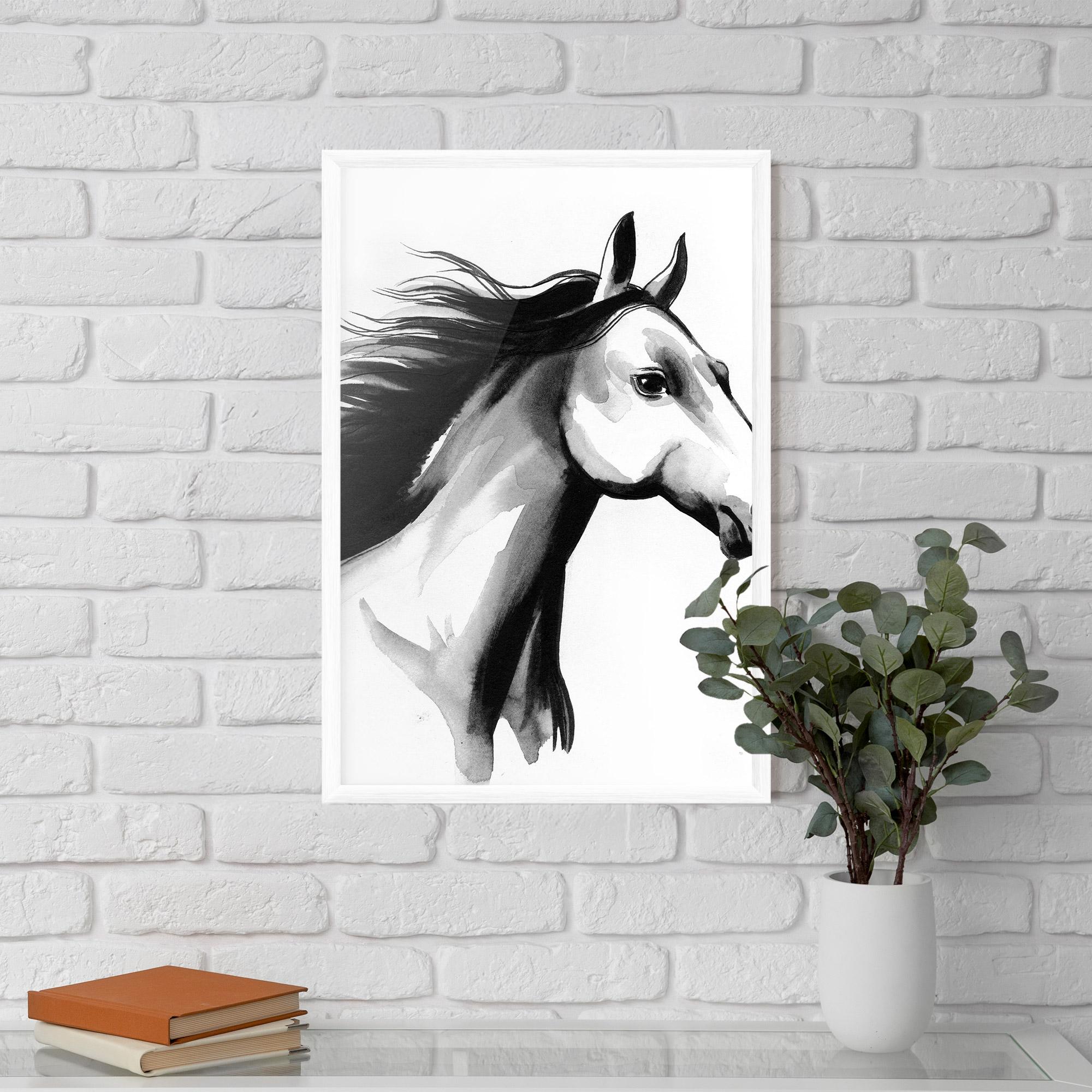 Keretezett Poszter Ink Watercolor Horse mockup 5