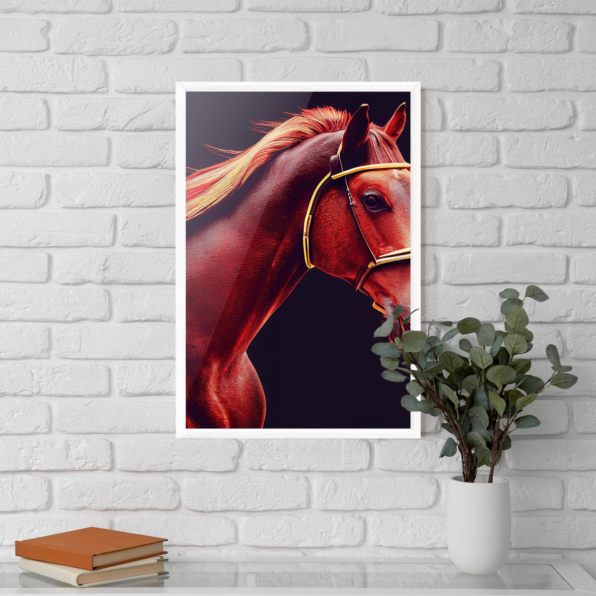 Keretezett Poszter Red Horse Portrait mockup 5