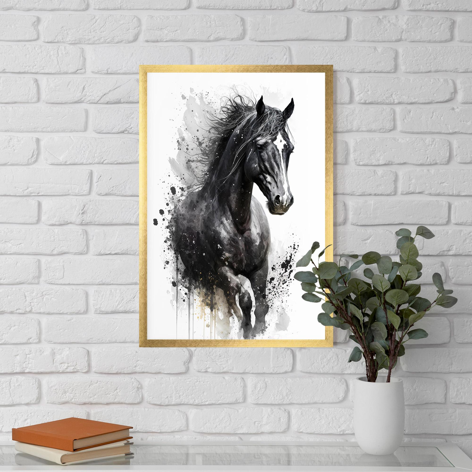 Keretezett Poszter Black Horse mockup 5