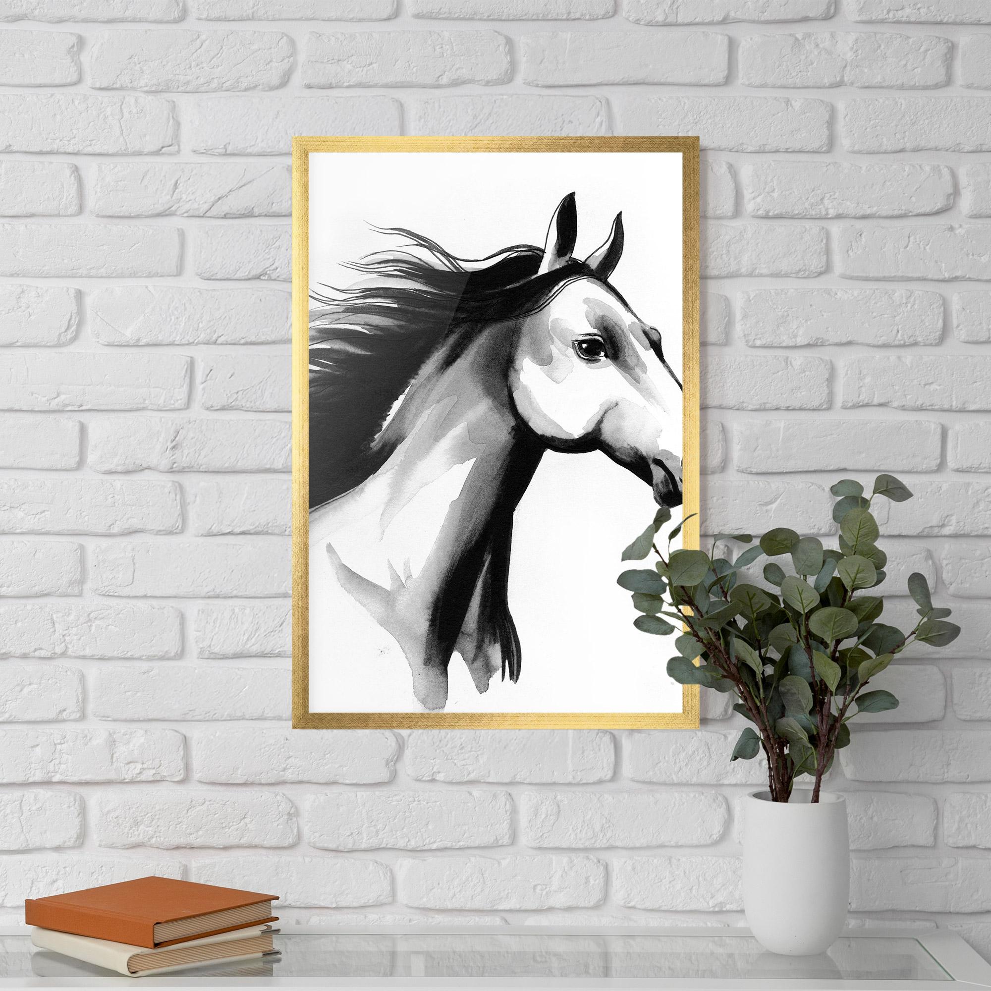Keretezett Poszter Ink Watercolor Horse mockup 5