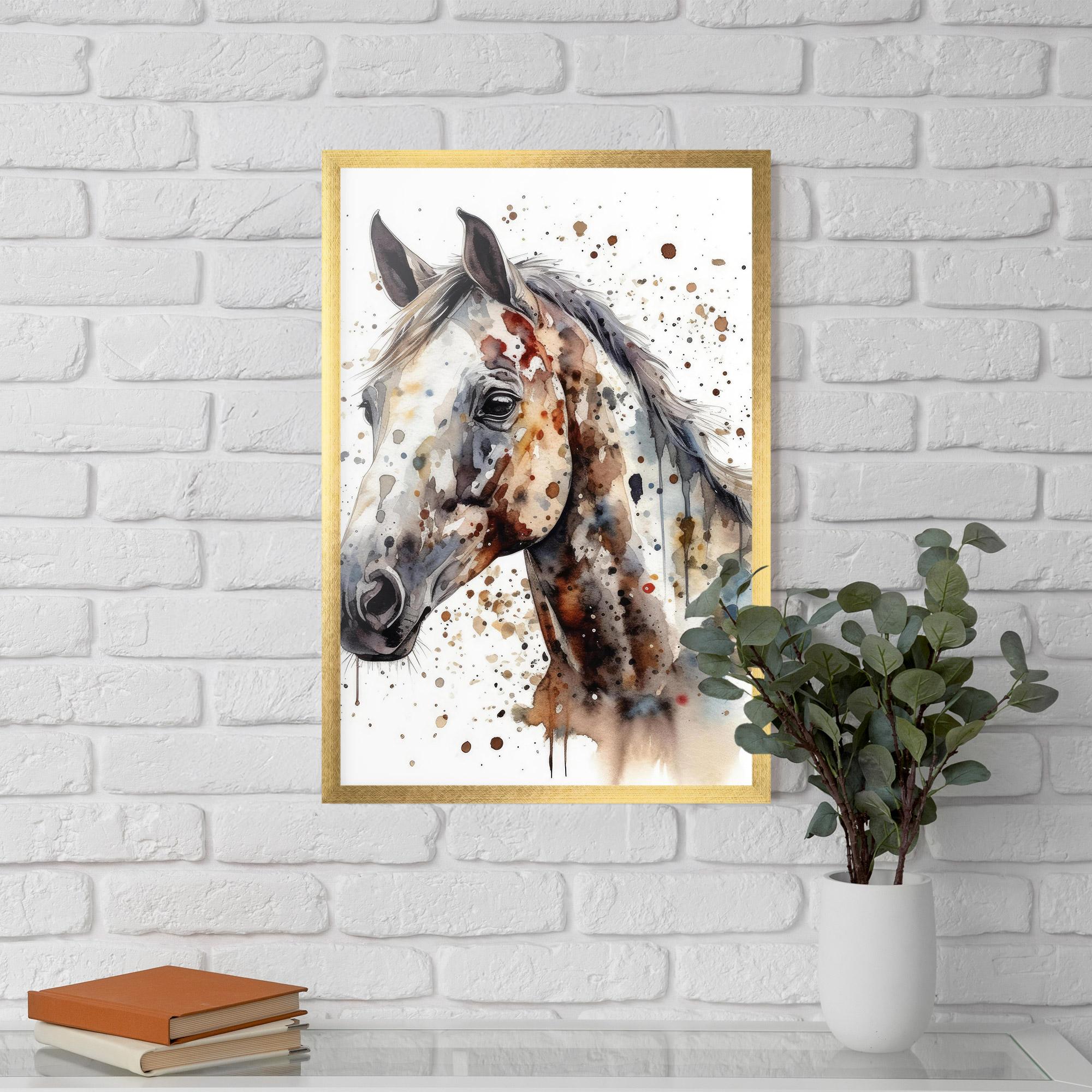 Keretezett Poszter Watercolor Horse mockup 5