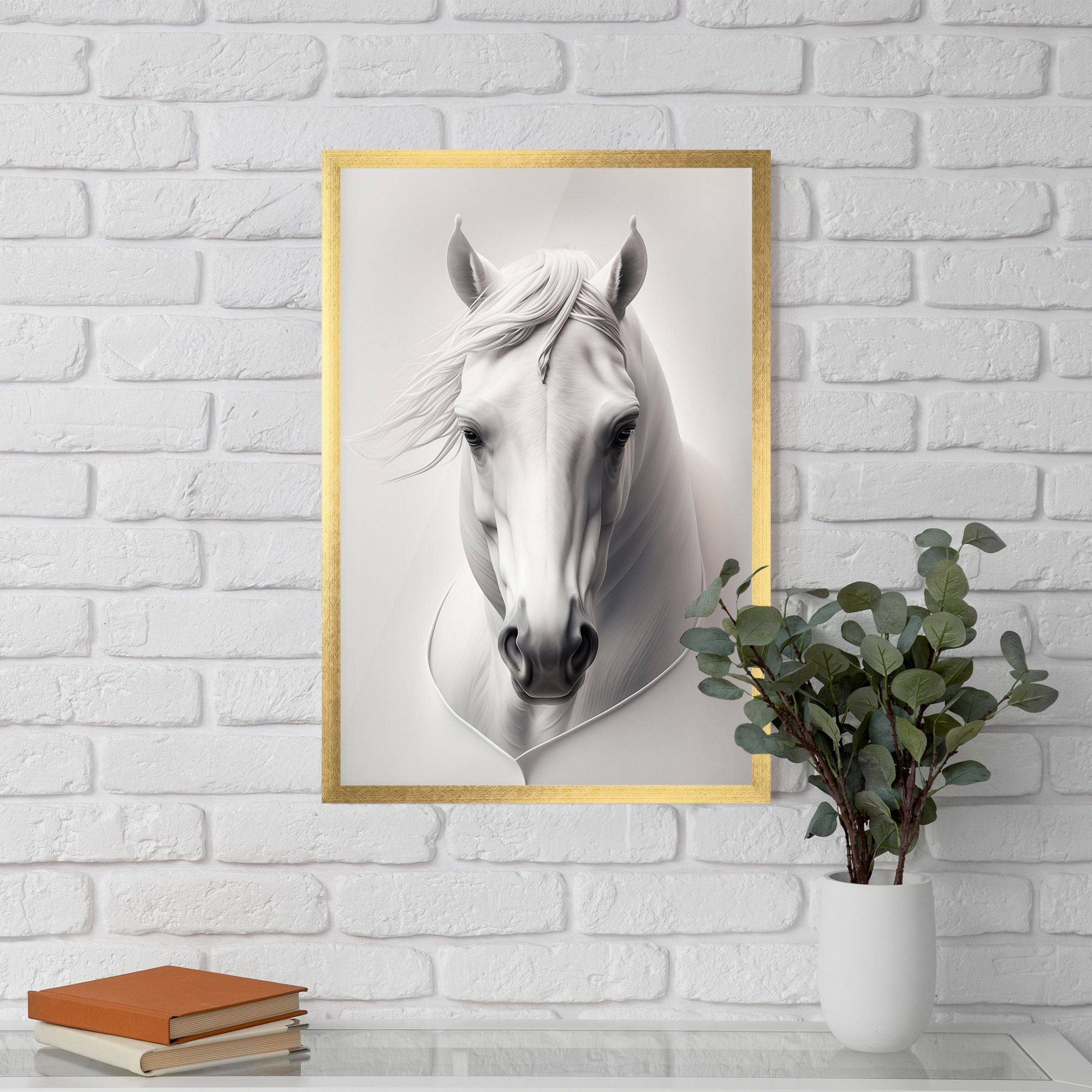 White Horse Portrait mockup 5