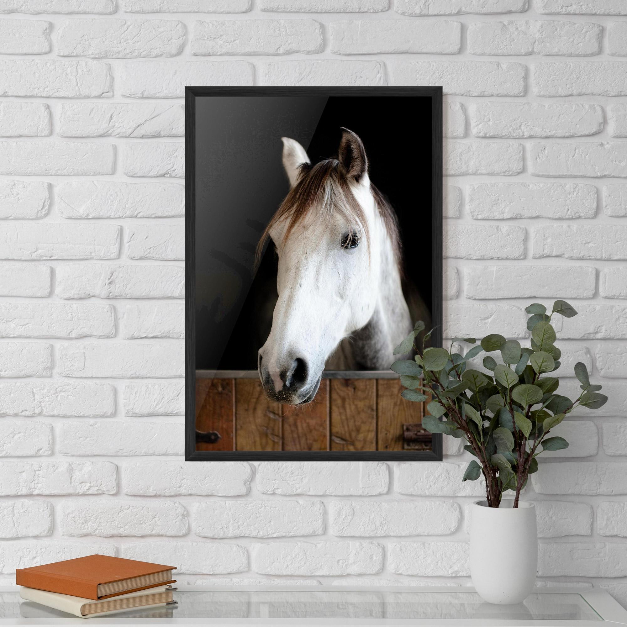 Keretezett Poszter Grey Horse Head mockup 5