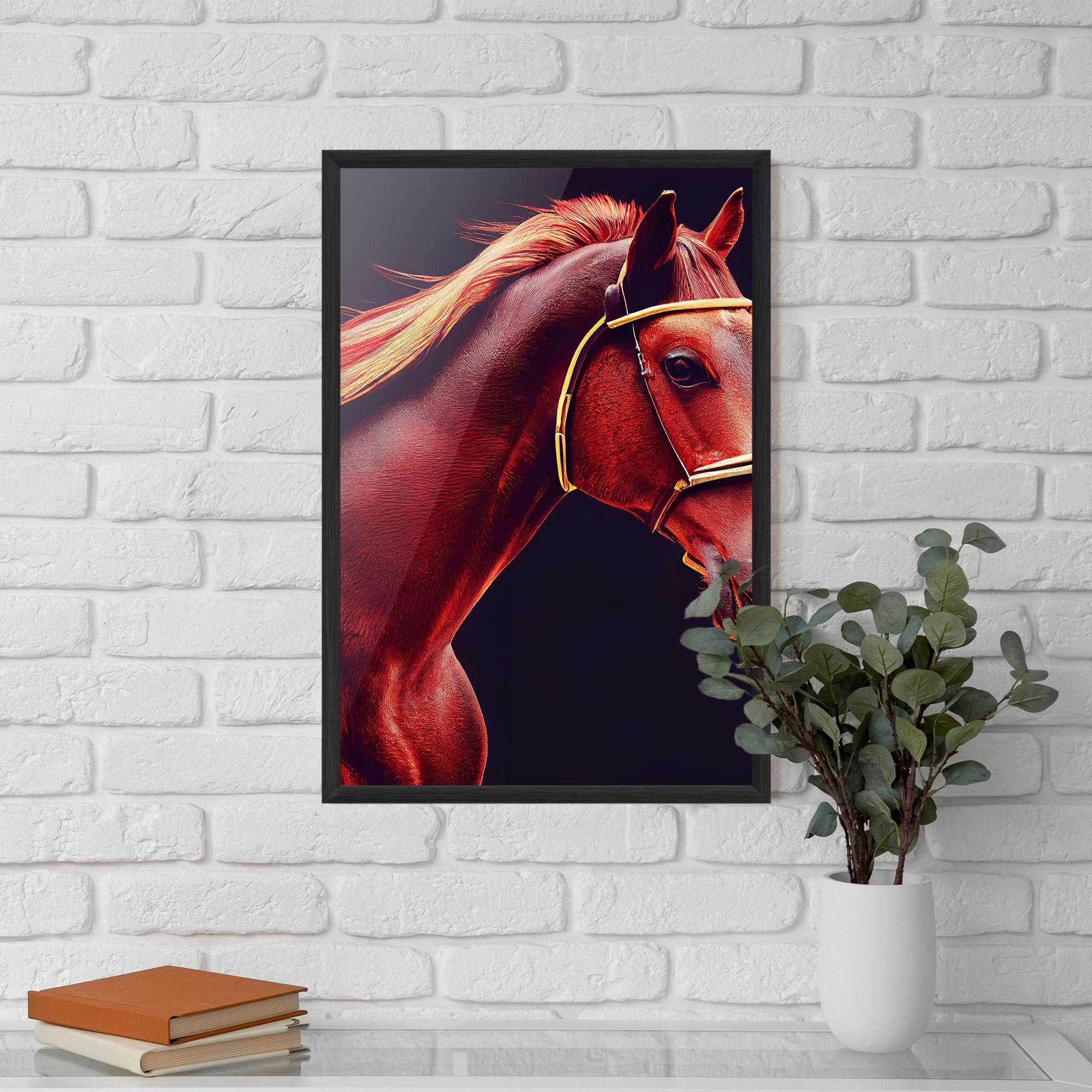 Keretezett Poszter Red Horse Portrait mockup 5