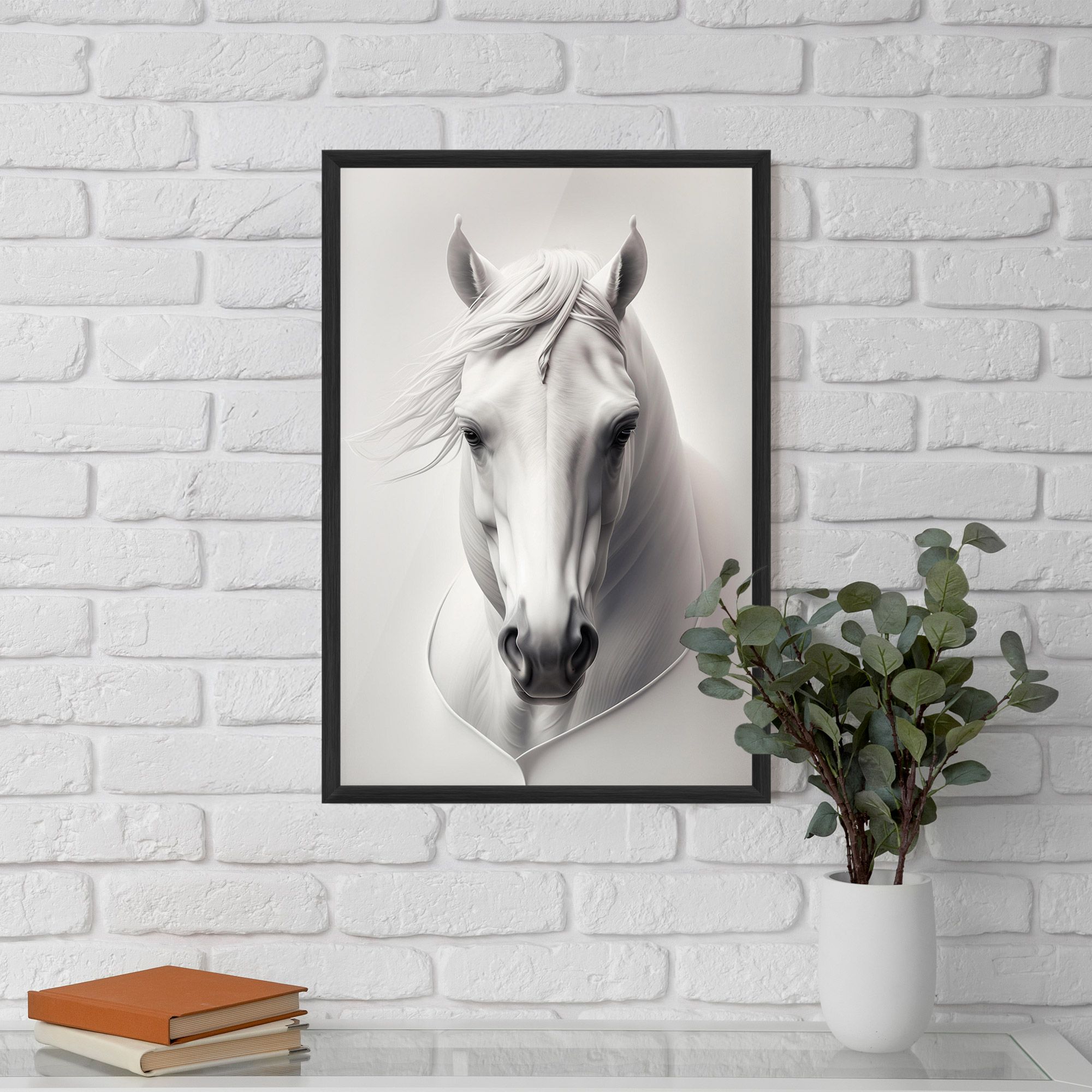 White Horse Portrait mockup 5