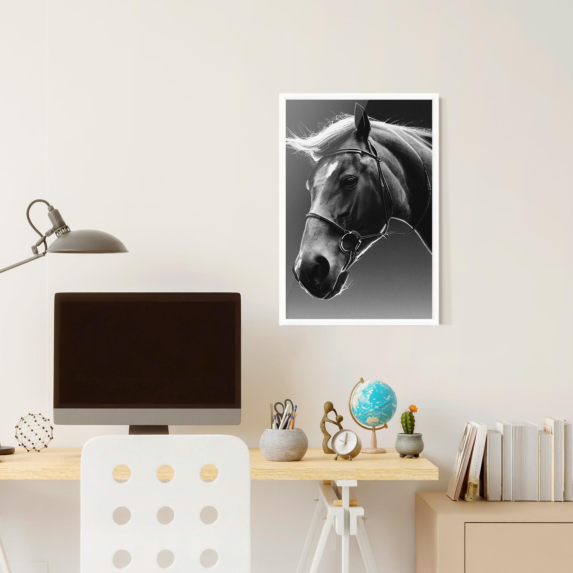Keretezett Poszter Black Horse Profile mockup 6