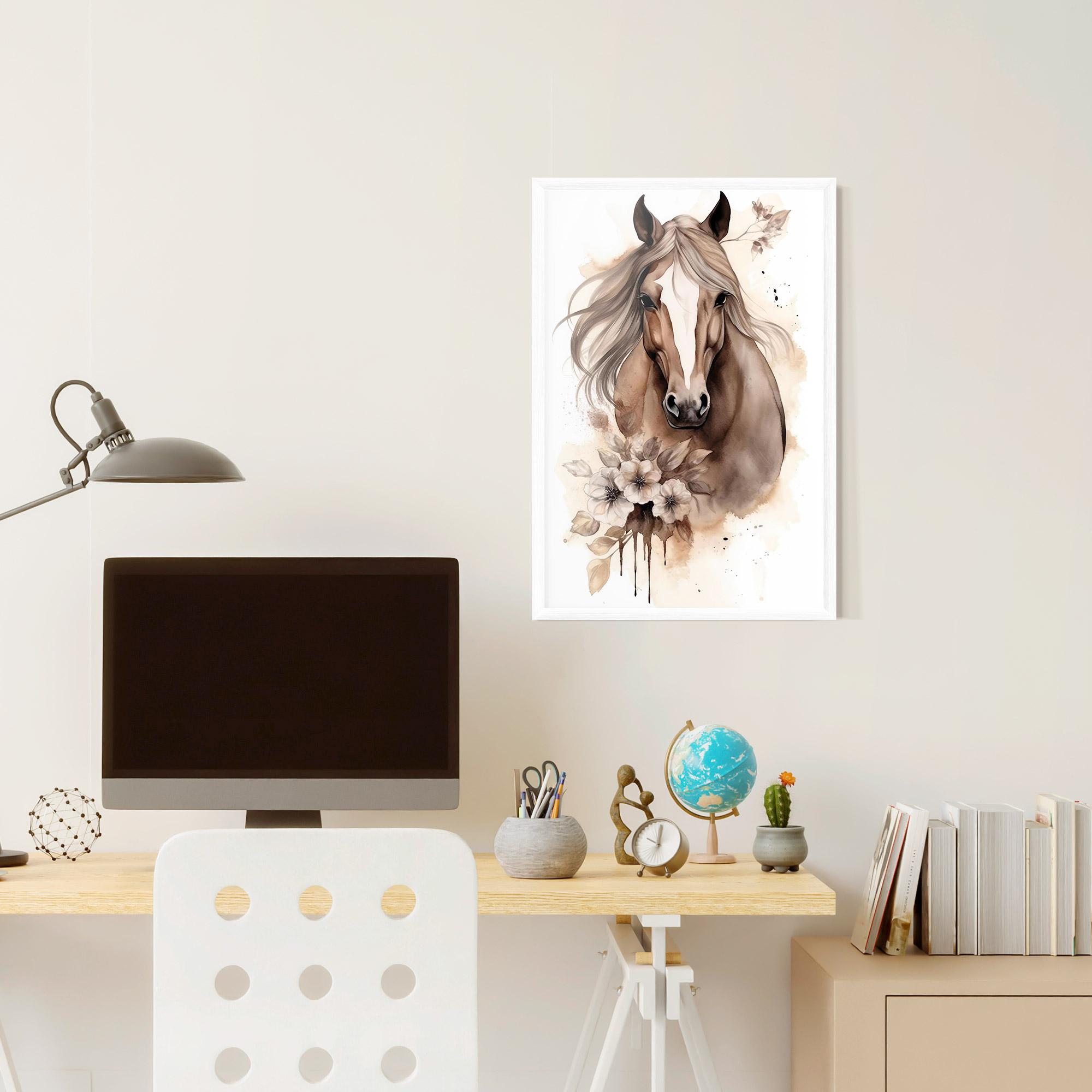 Keretezett Poszter Flower Brown Horse mockup 6
