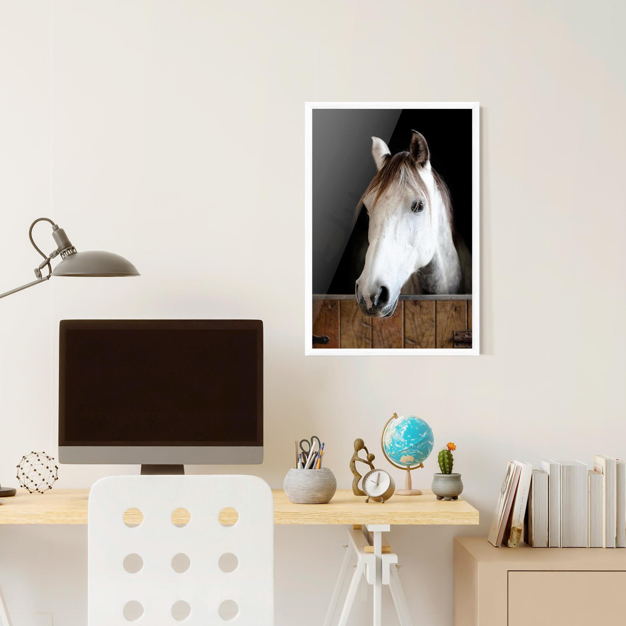 Keretezett Poszter Grey Horse Head mockup 6