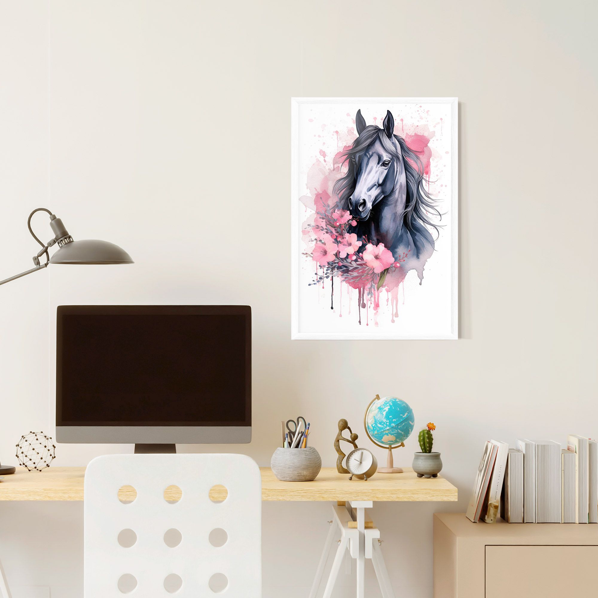 Pink Flowers Horse mockup 6