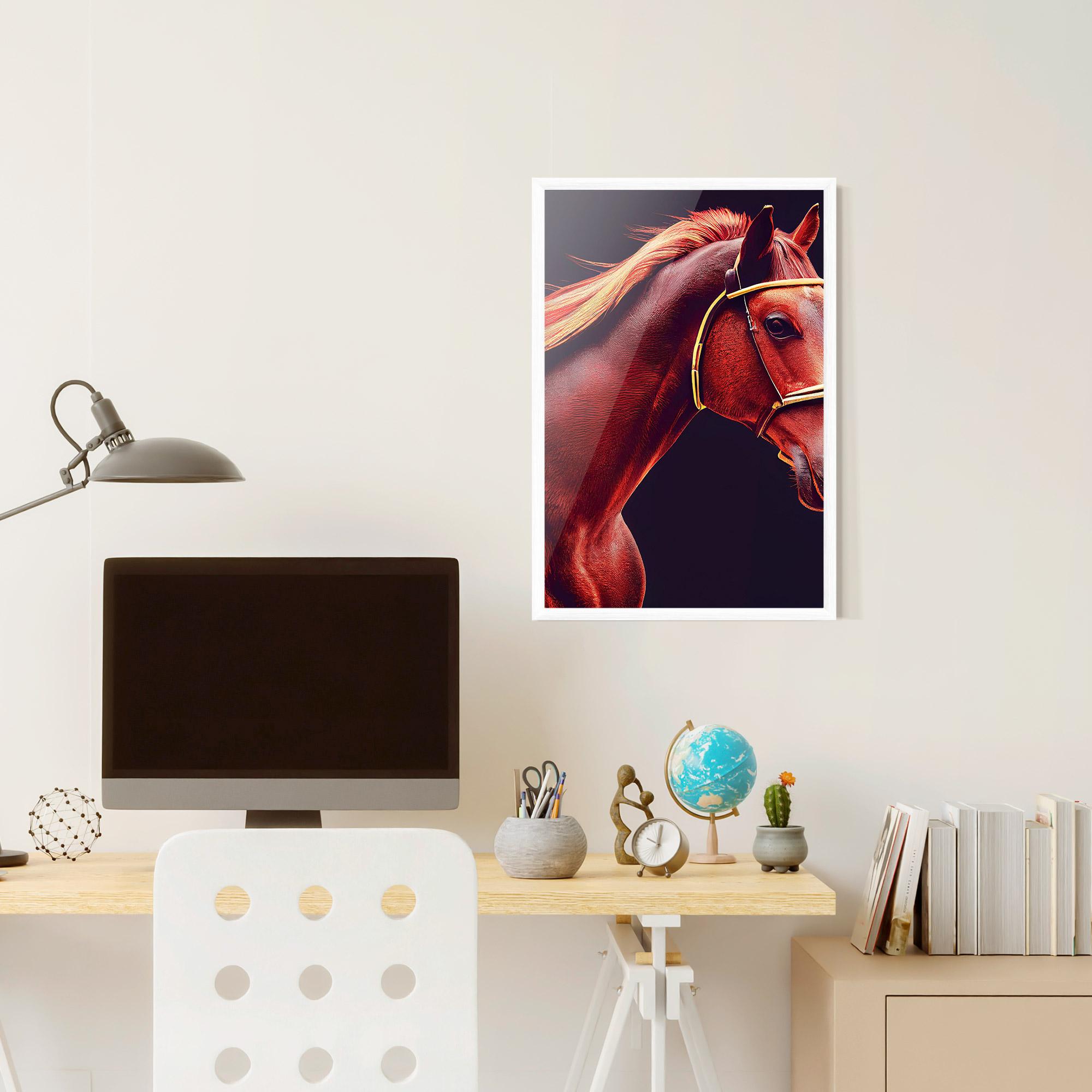 Keretezett Poszter Red Horse Portrait mockup 6