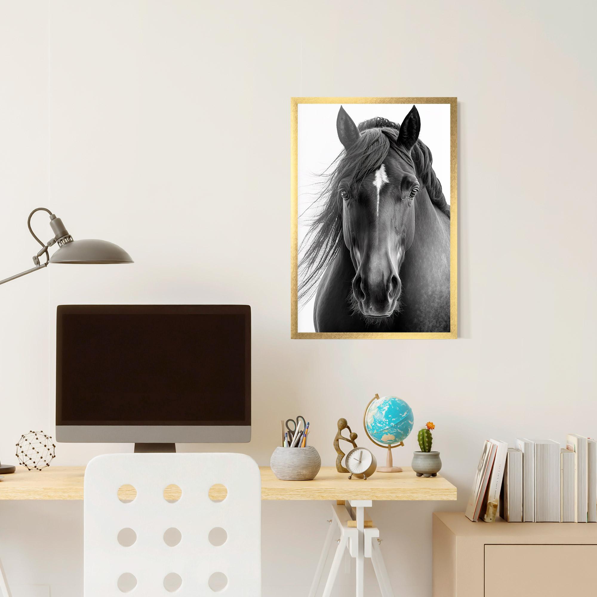 Keretezett Poszter Close Up Horse mockup 6