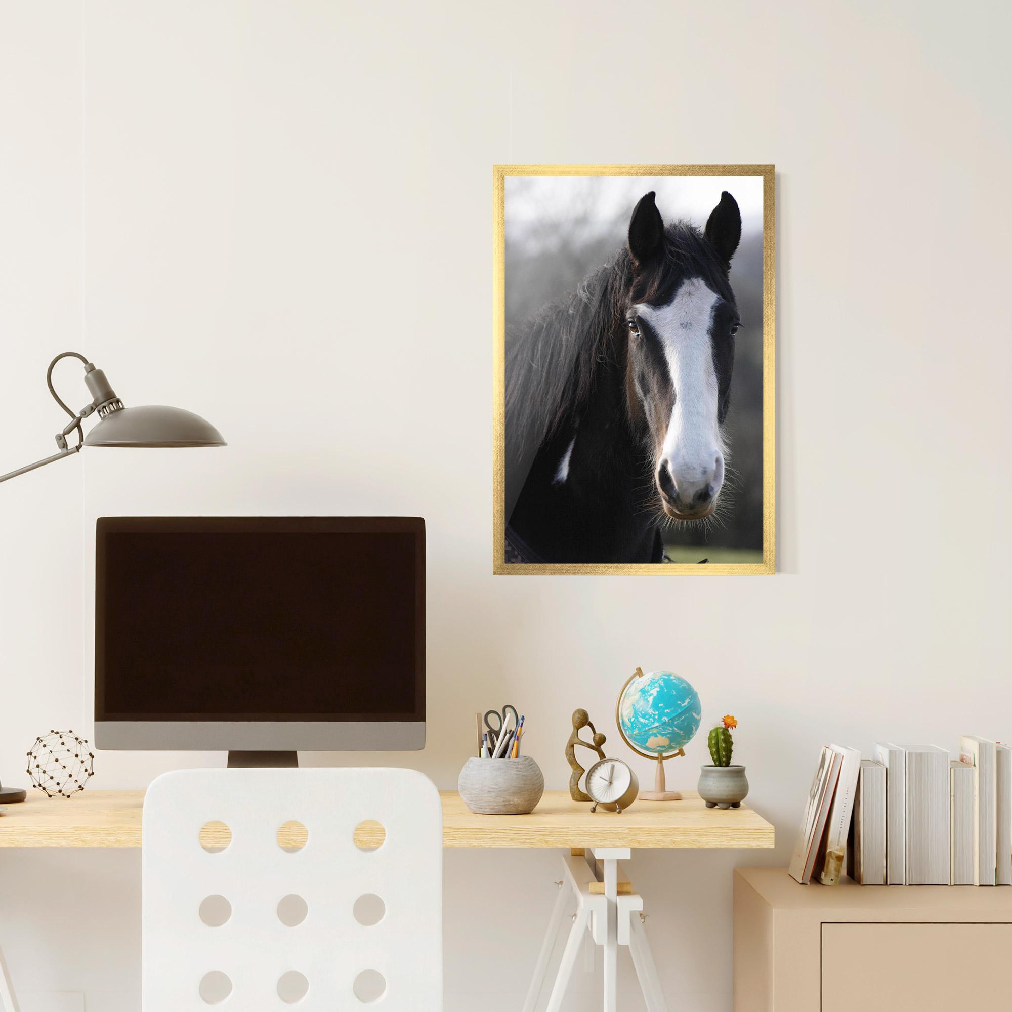 Keretezett Poszter Horse Black Portrait mockup 6