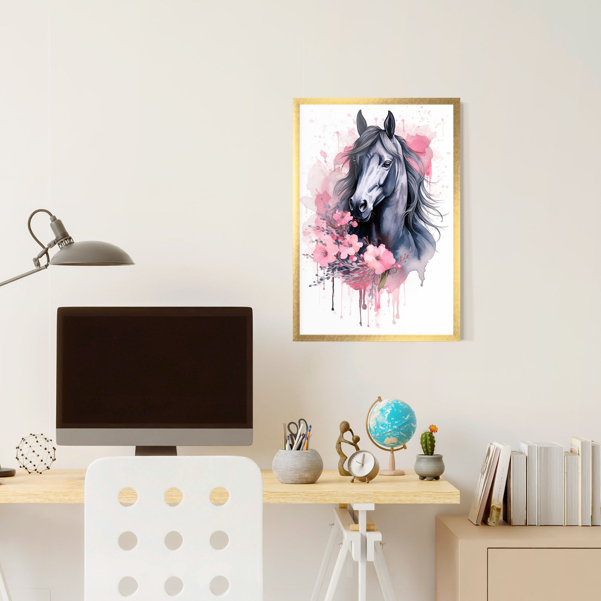 Pink Flowers Horse mockup 6