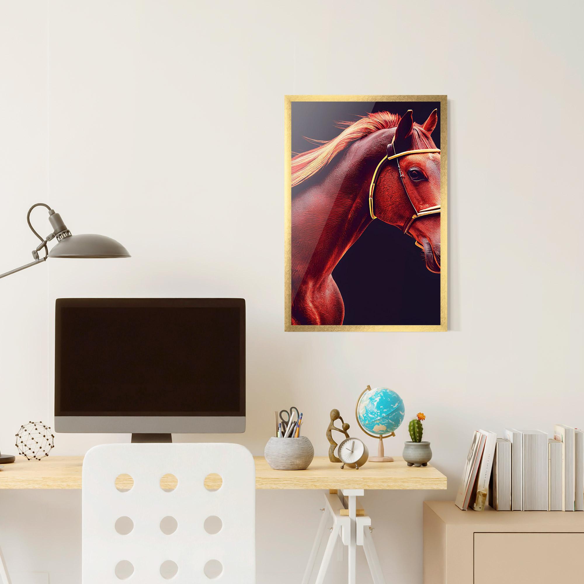 Keretezett Poszter Red Horse Portrait mockup 6