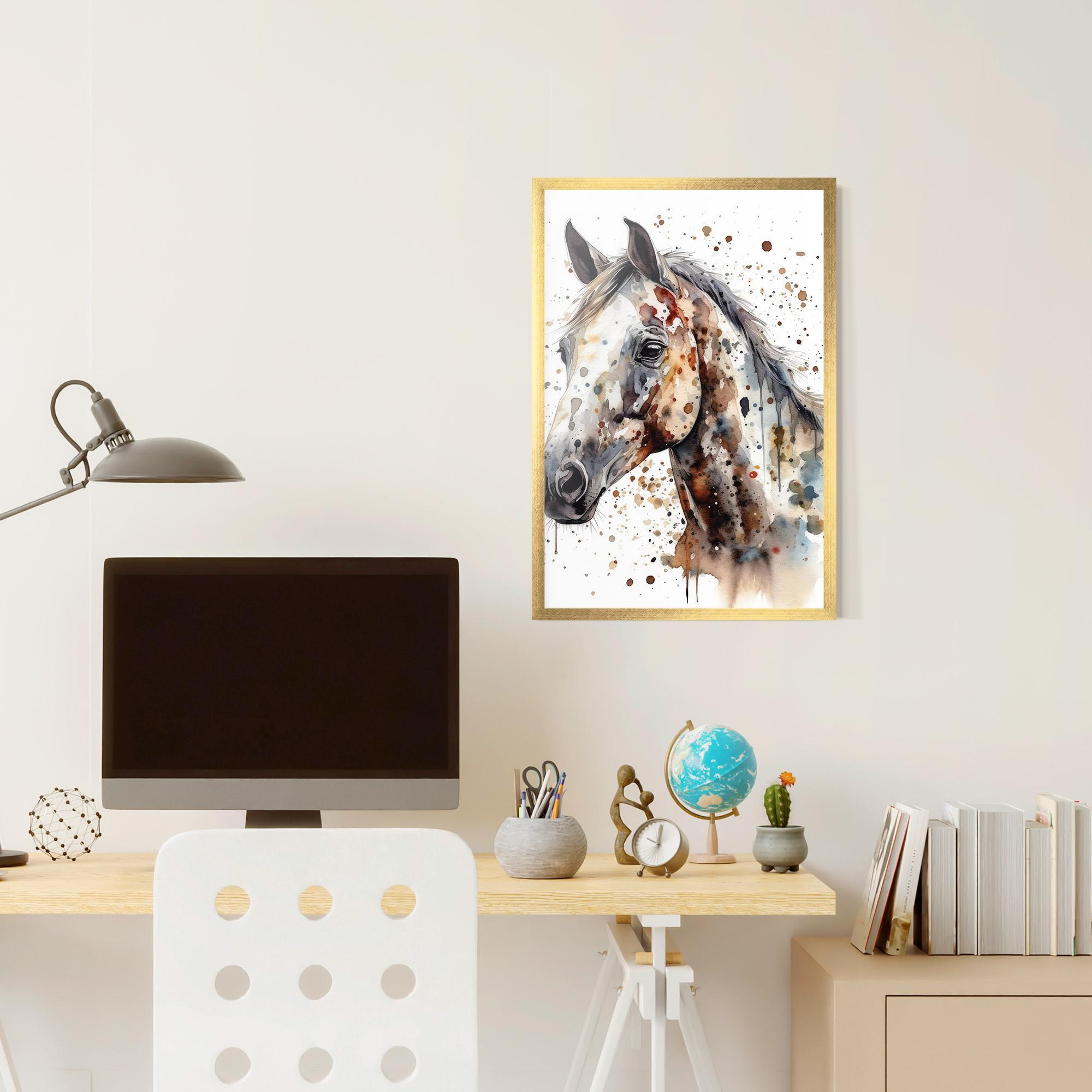 Keretezett Poszter Watercolor Horse mockup 6