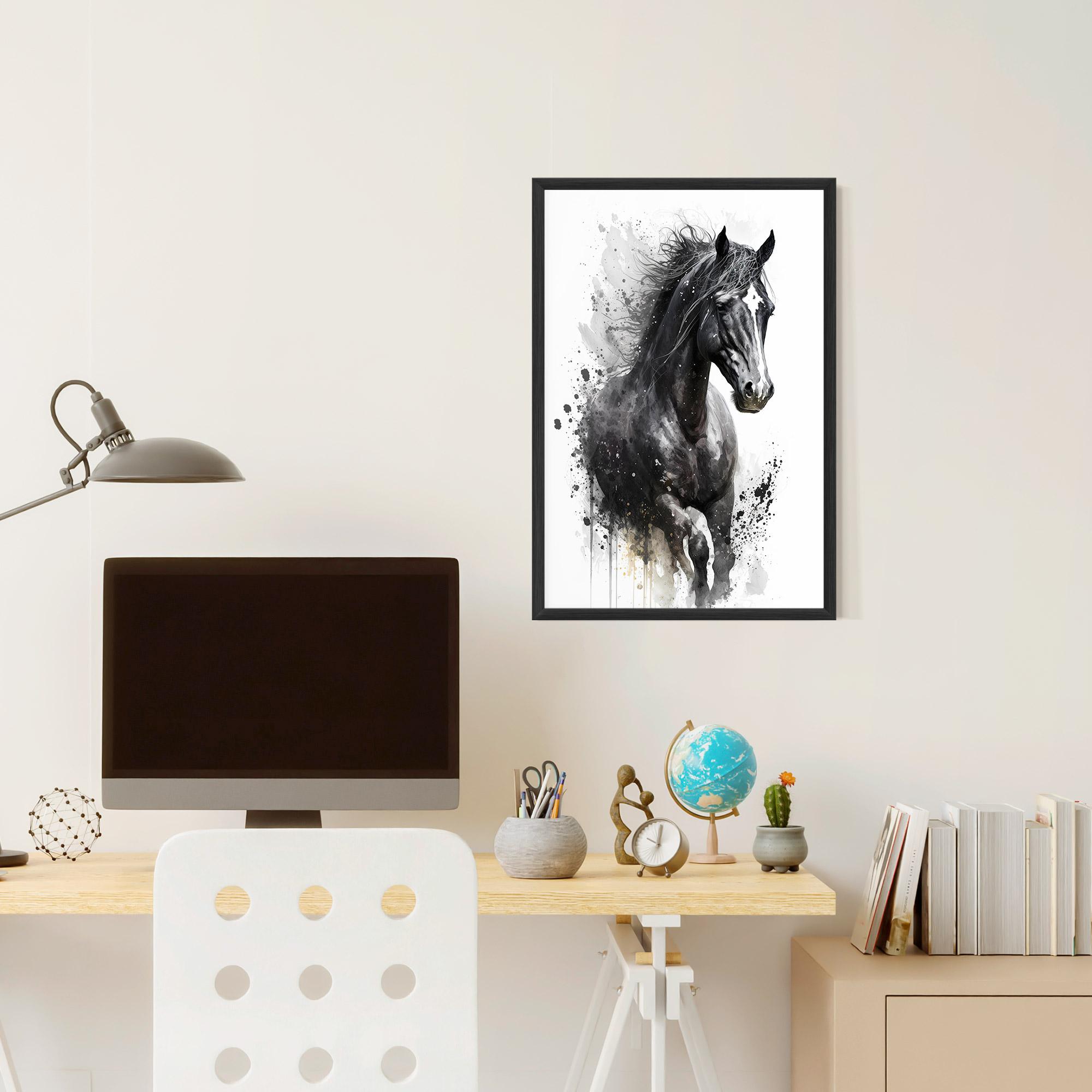 Keretezett Poszter Black Horse mockup 6