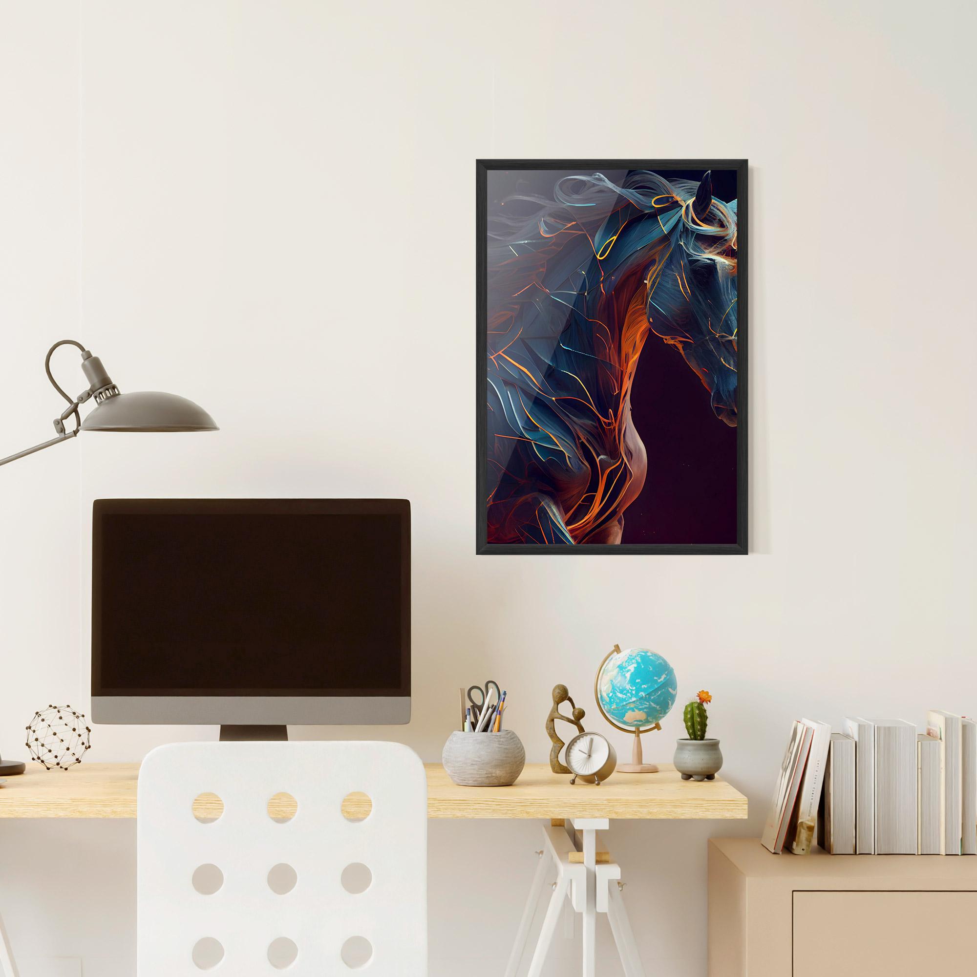 Keretezett Poszter Fire Lines Horse mockup 6