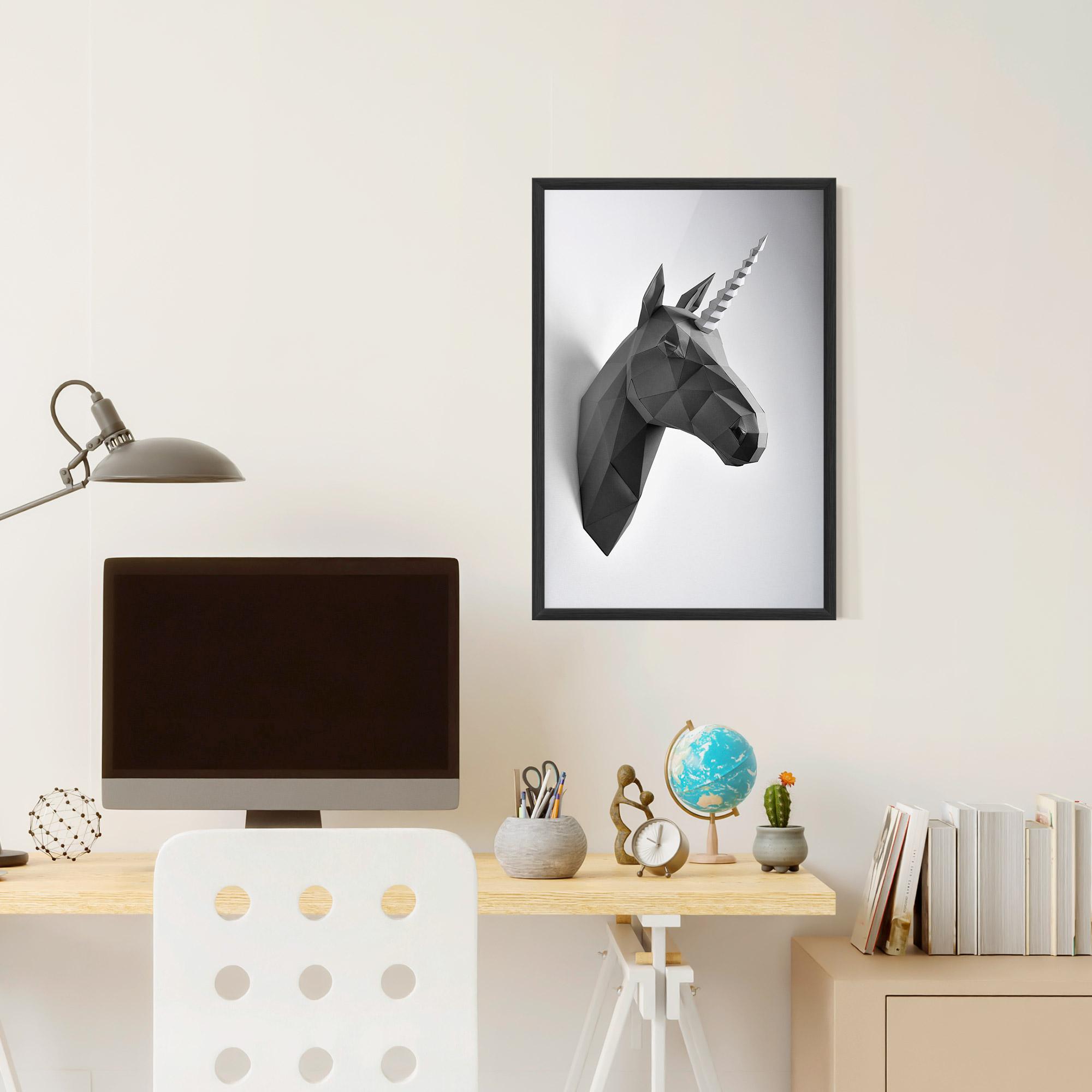 Keretezett Poszter Geometrical Unicorn mockup 6