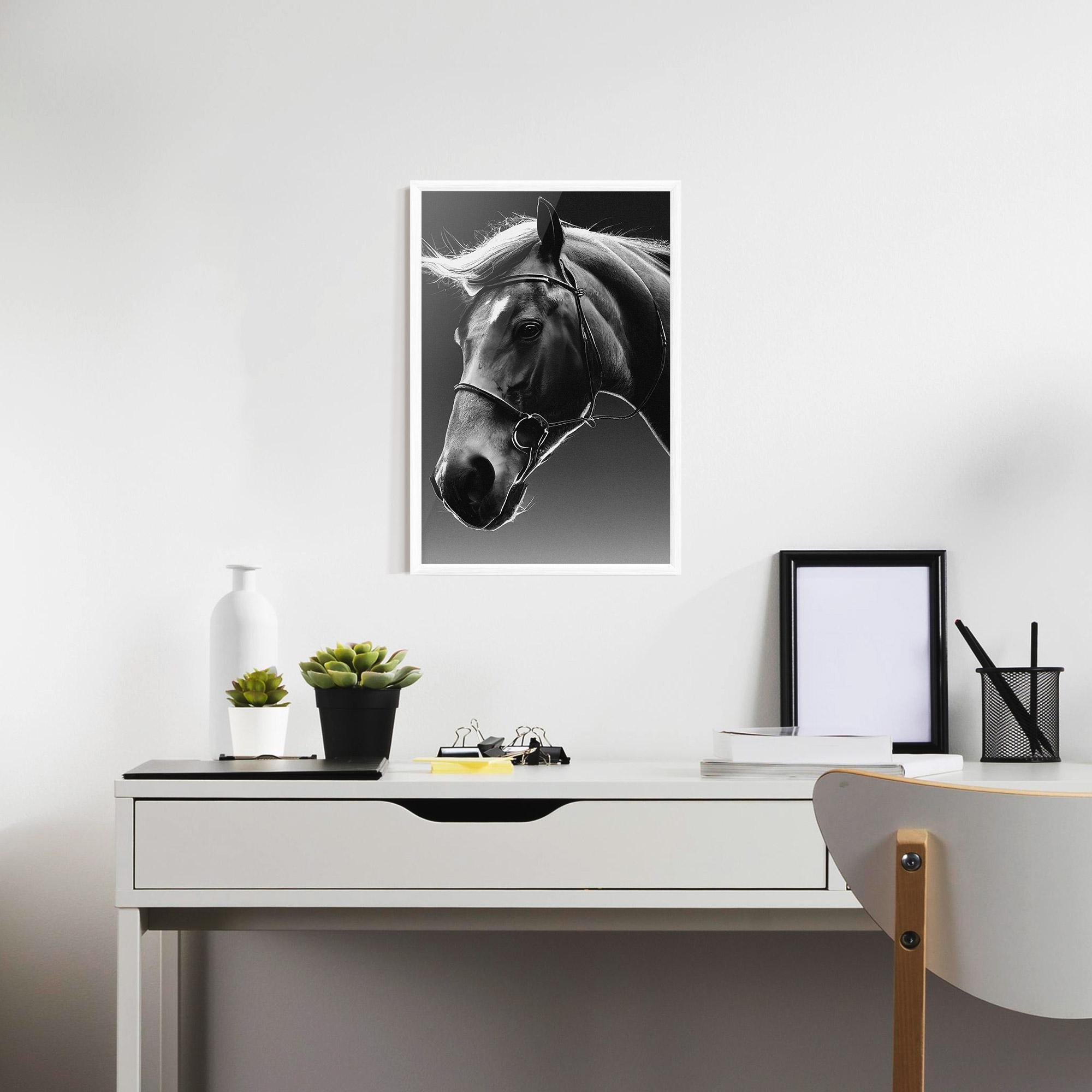 Keretezett Poszter Black Horse Profile mockup 7