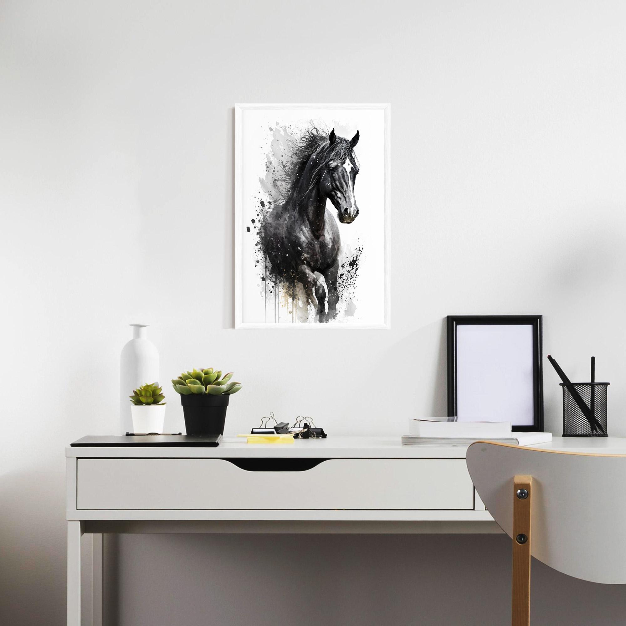 Keretezett Poszter Black Horse mockup 7