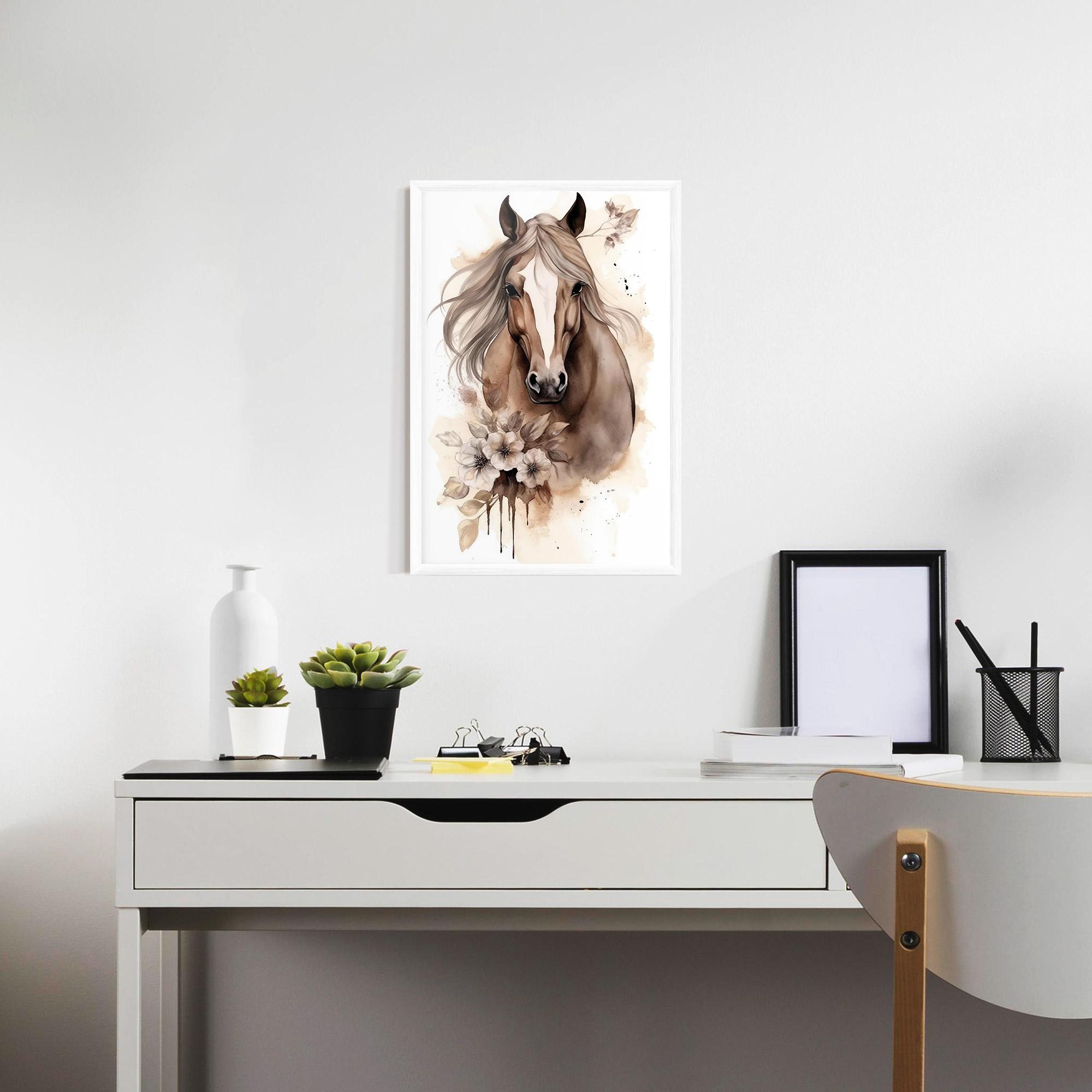 Keretezett Poszter Flower Brown Horse mockup 7