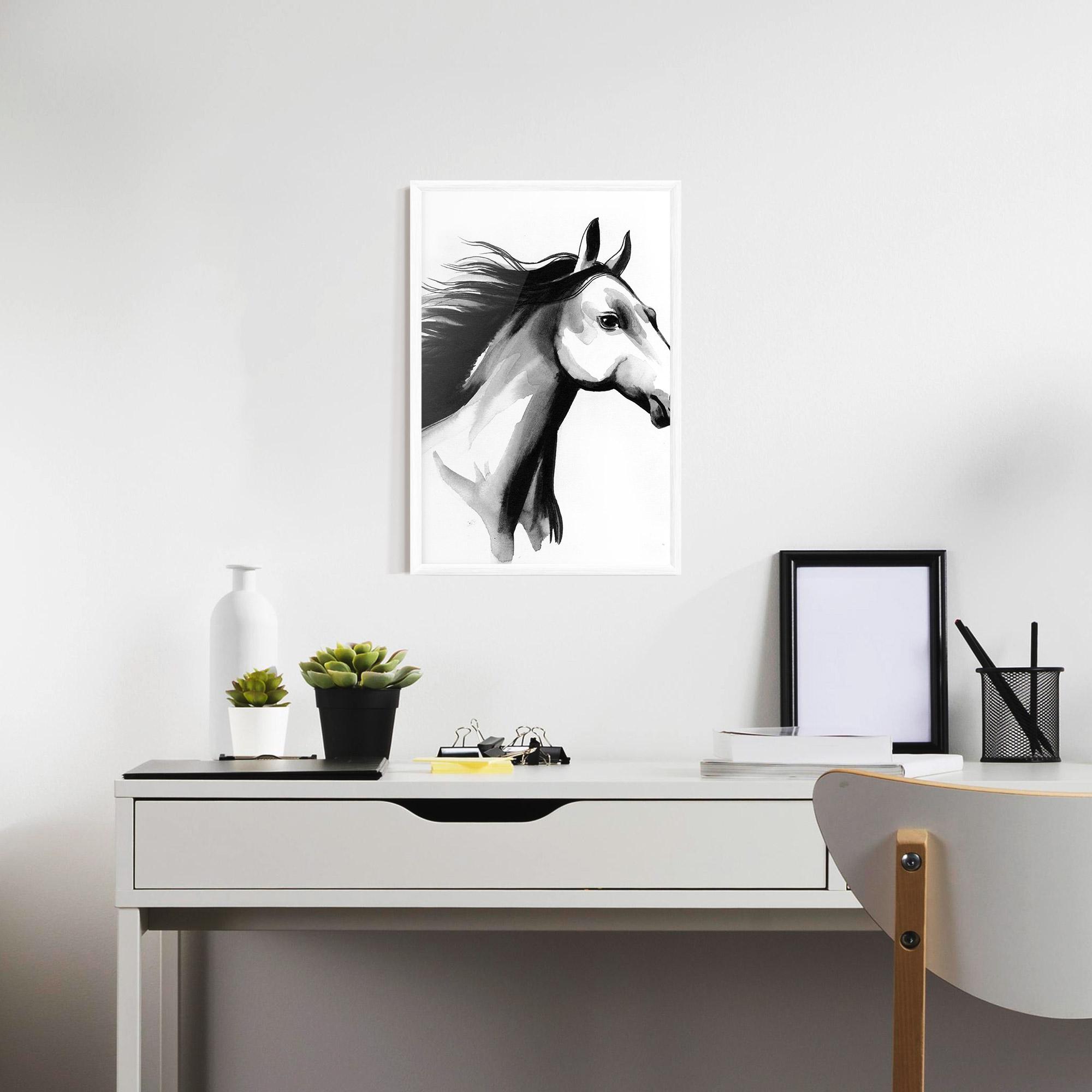 Keretezett Poszter Ink Watercolor Horse mockup 7