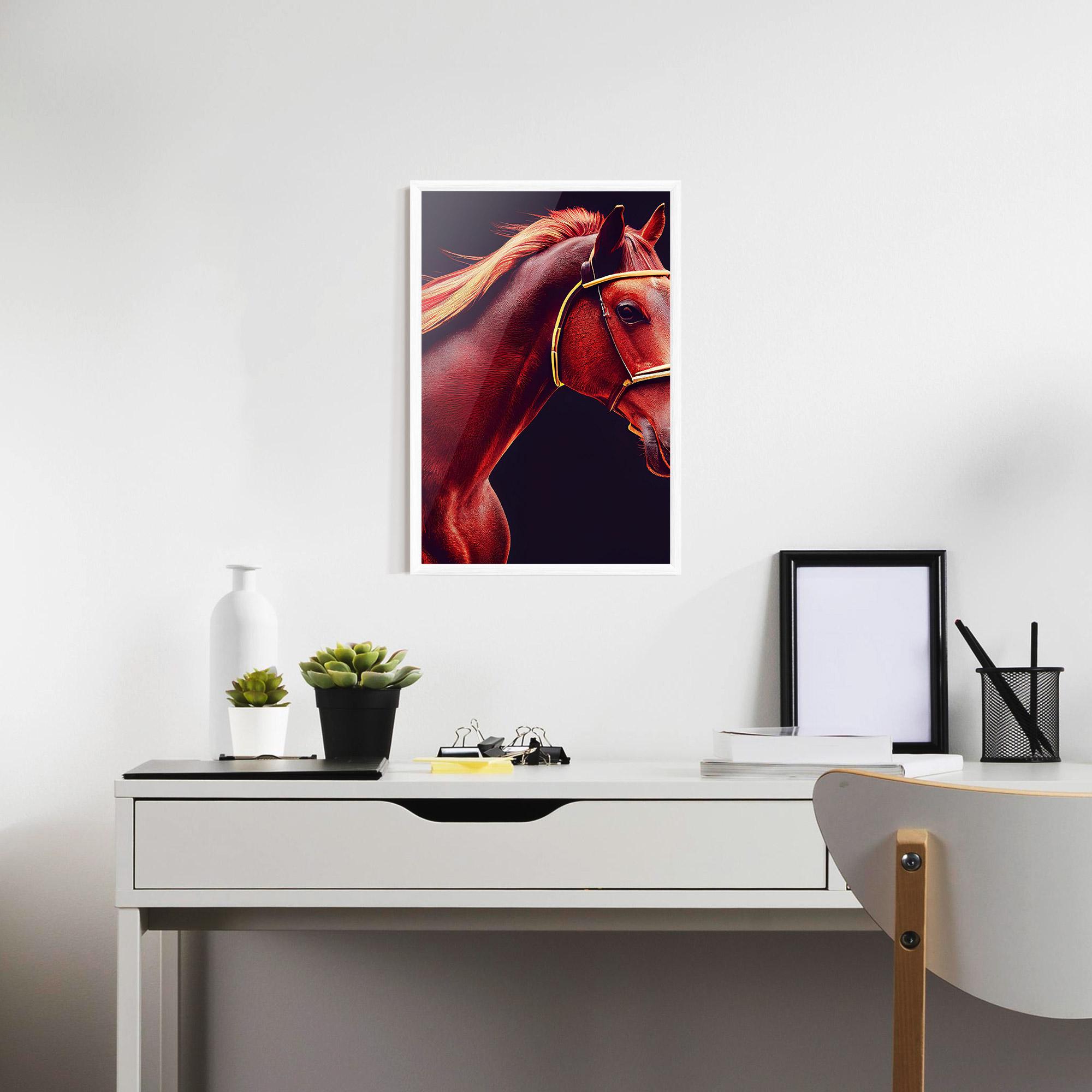 Keretezett Poszter Red Horse Portrait mockup 7