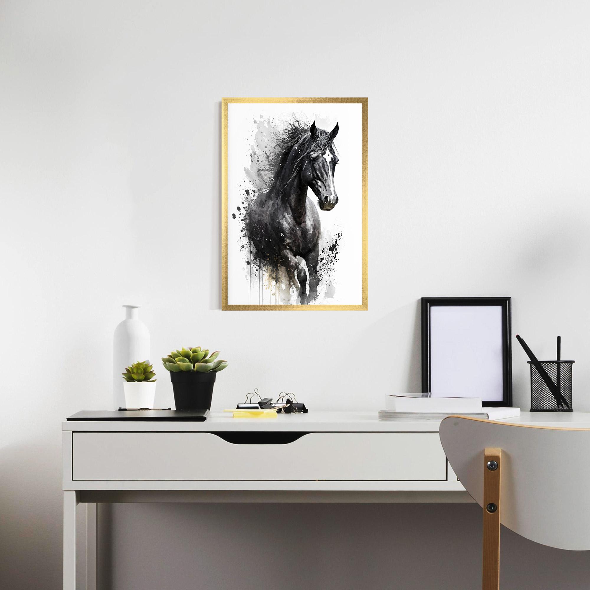 Keretezett Poszter Black Horse mockup 7