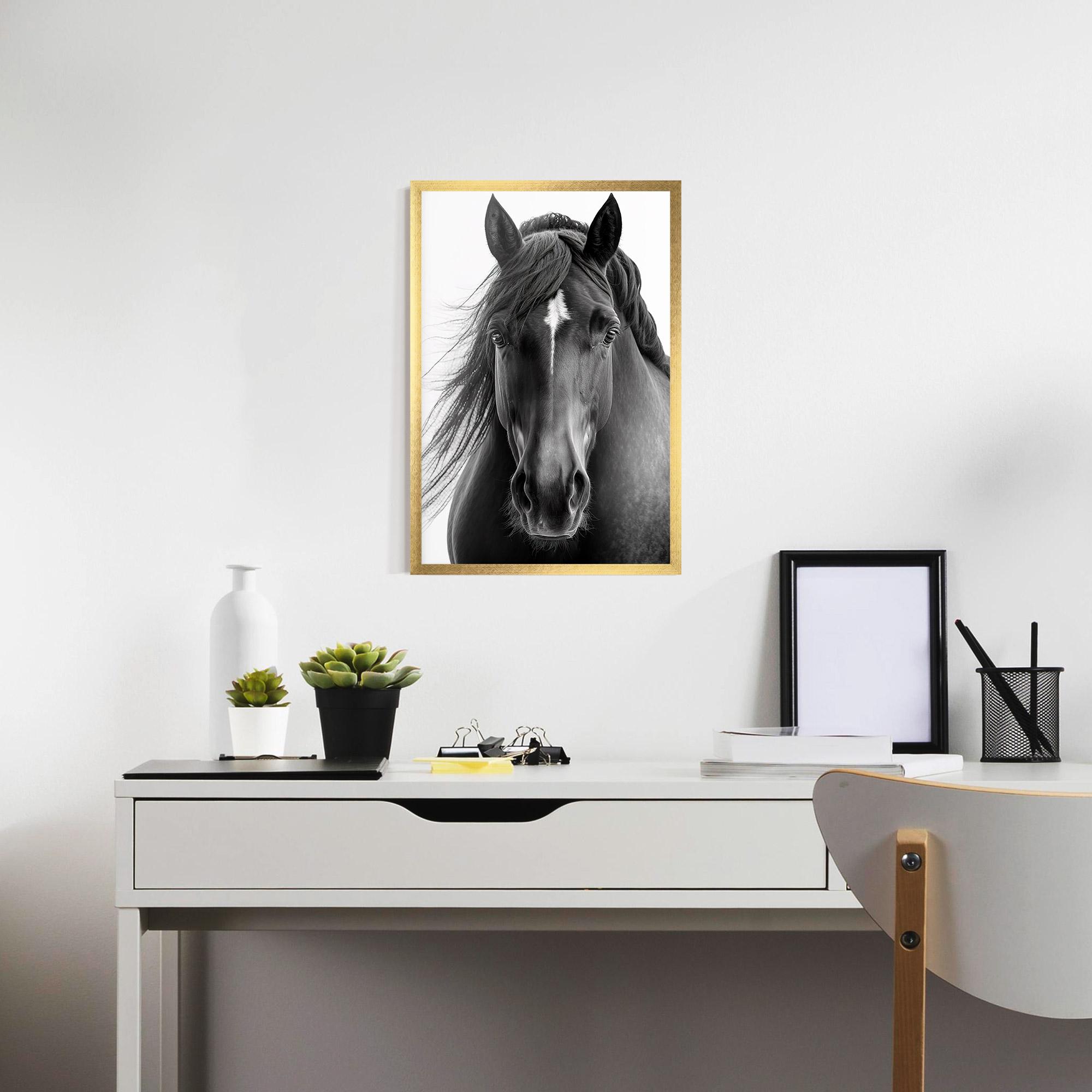 Keretezett Poszter Close Up Horse mockup 7