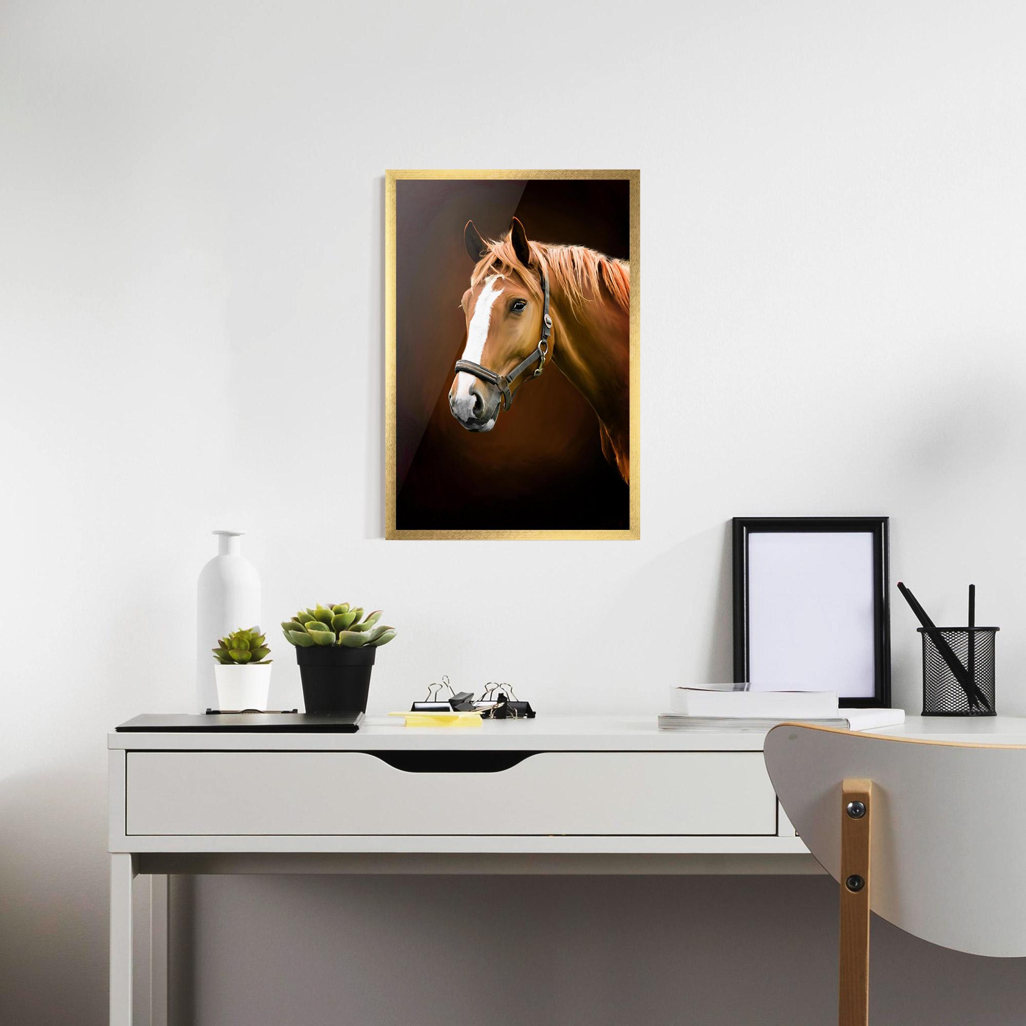 Keretezett Poszter Digital Painted Horse mockup 7