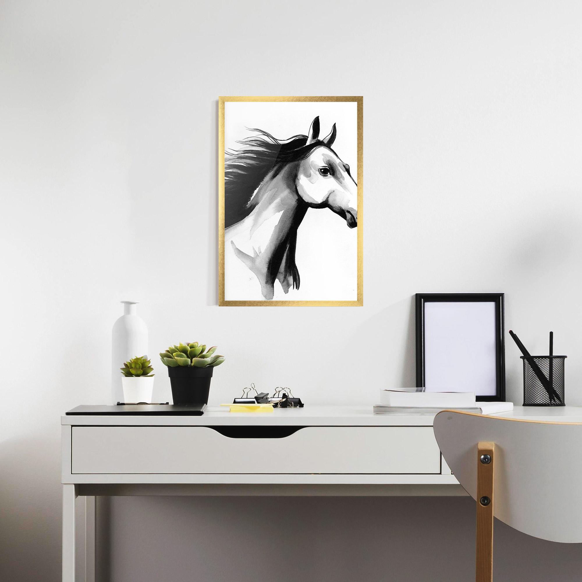 Keretezett Poszter Ink Watercolor Horse mockup 7