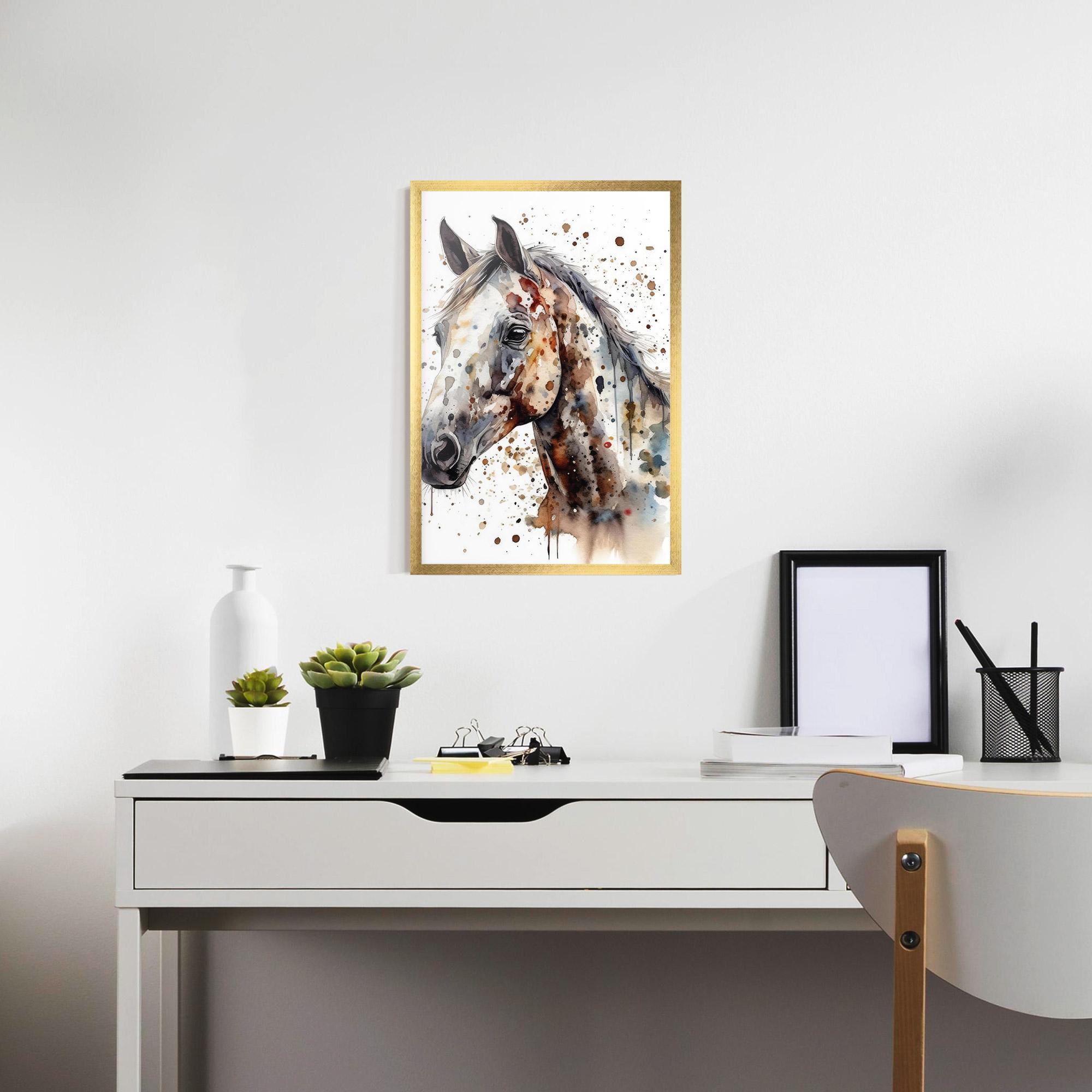 Keretezett Poszter Watercolor Horse mockup 7