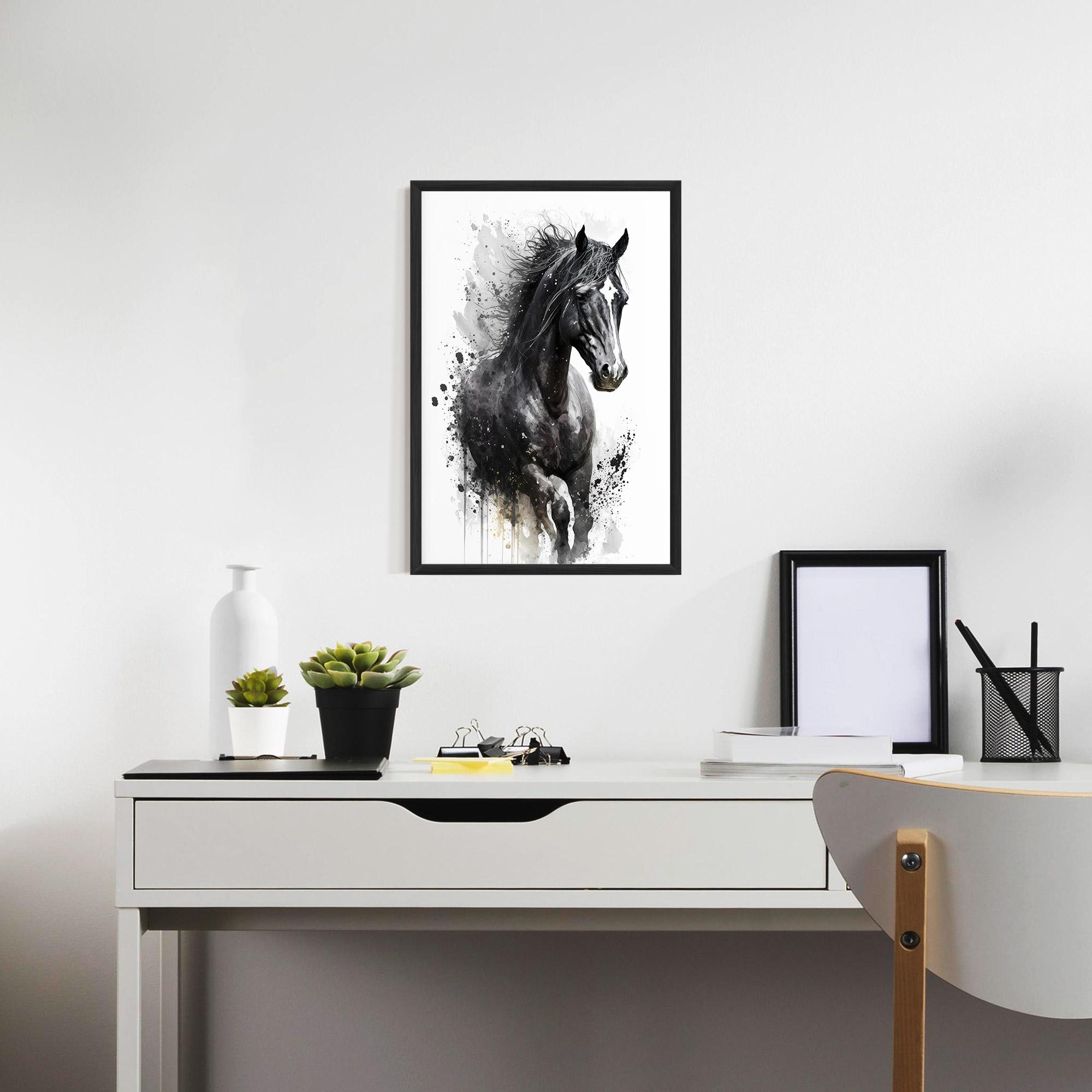 Keretezett Poszter Black Horse mockup 7