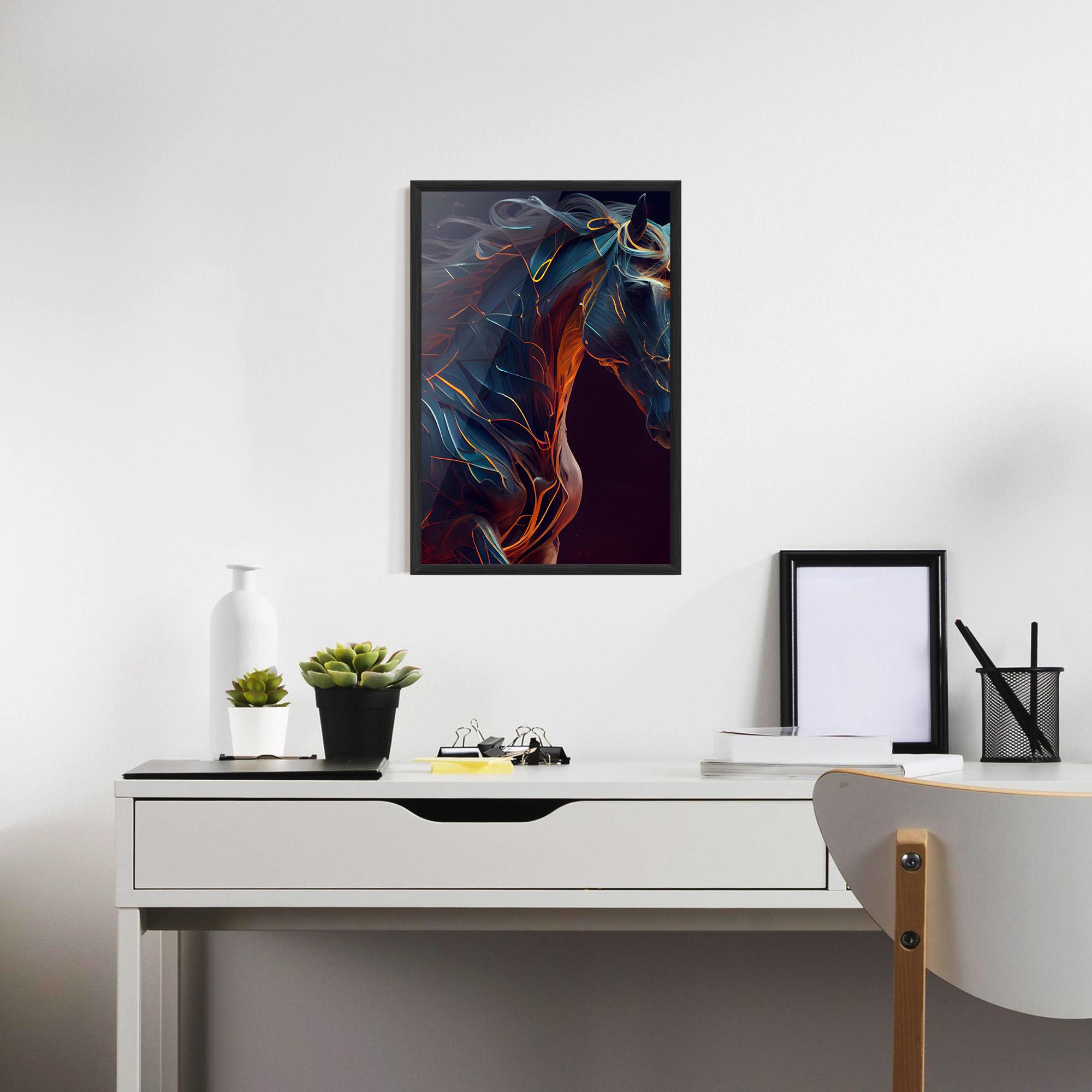 Keretezett Poszter Fire Lines Horse mockup 7