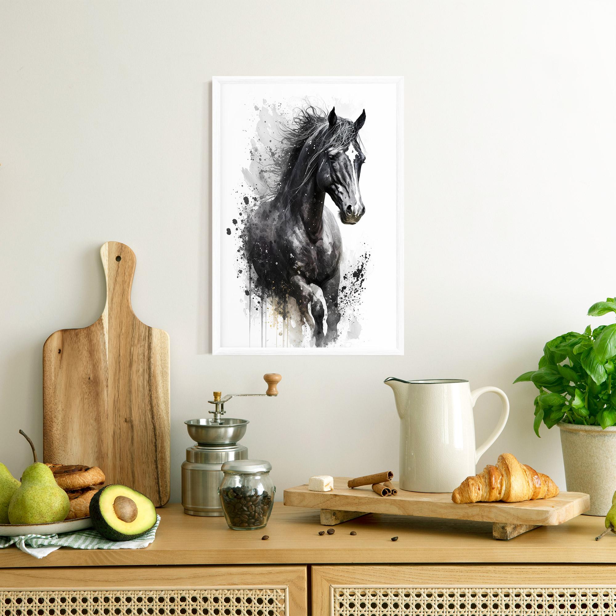 Keretezett Poszter Black Horse mockup 8