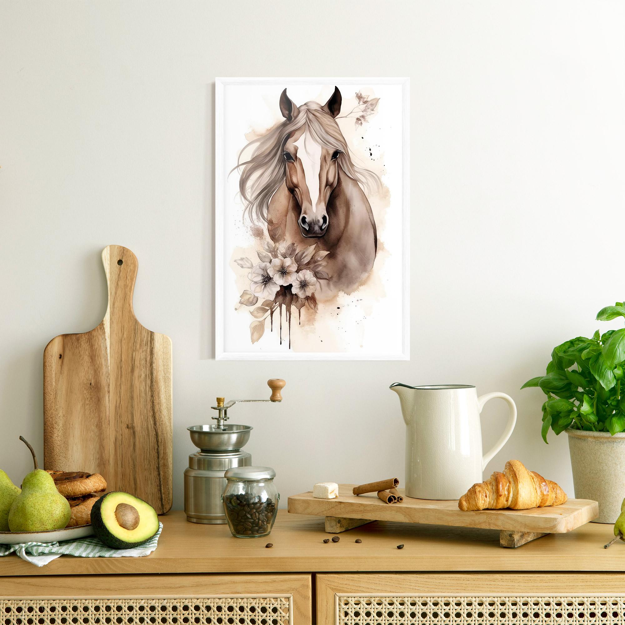 Keretezett Poszter Flower Brown Horse mockup 8