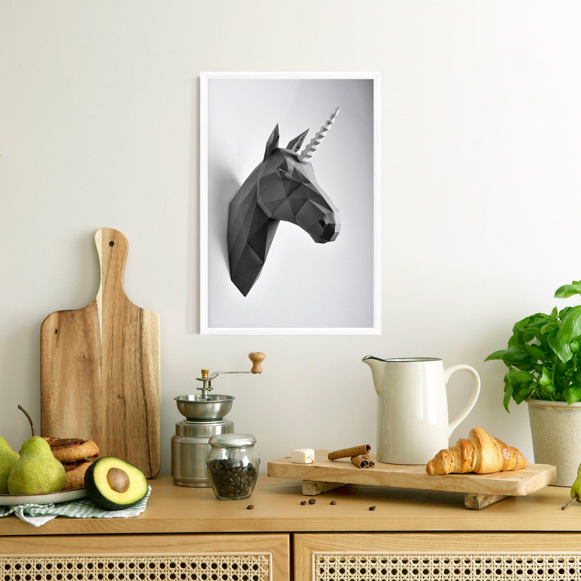 Keretezett Poszter Geometrical Unicorn mockup 8