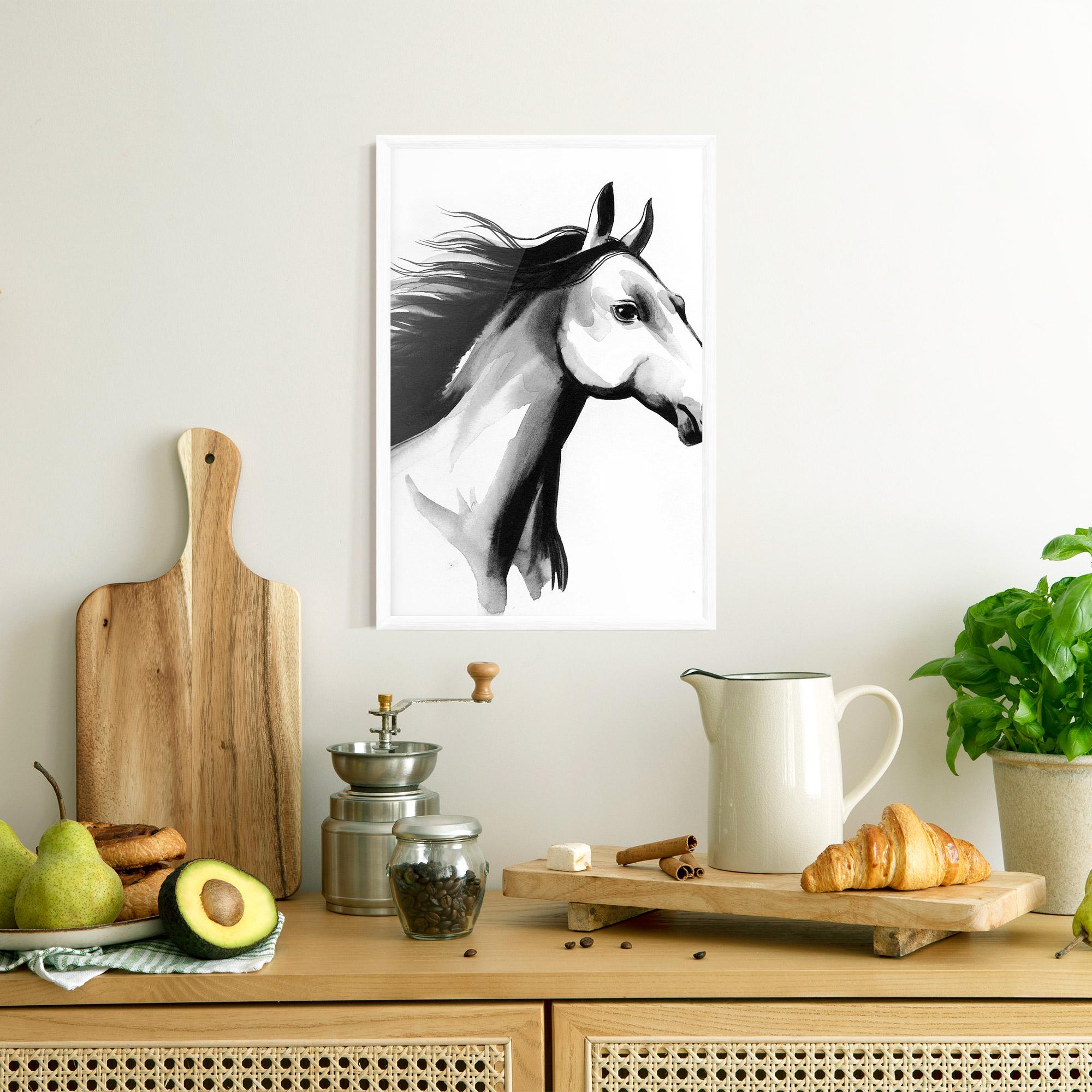 Keretezett Poszter Ink Watercolor Horse mockup 8