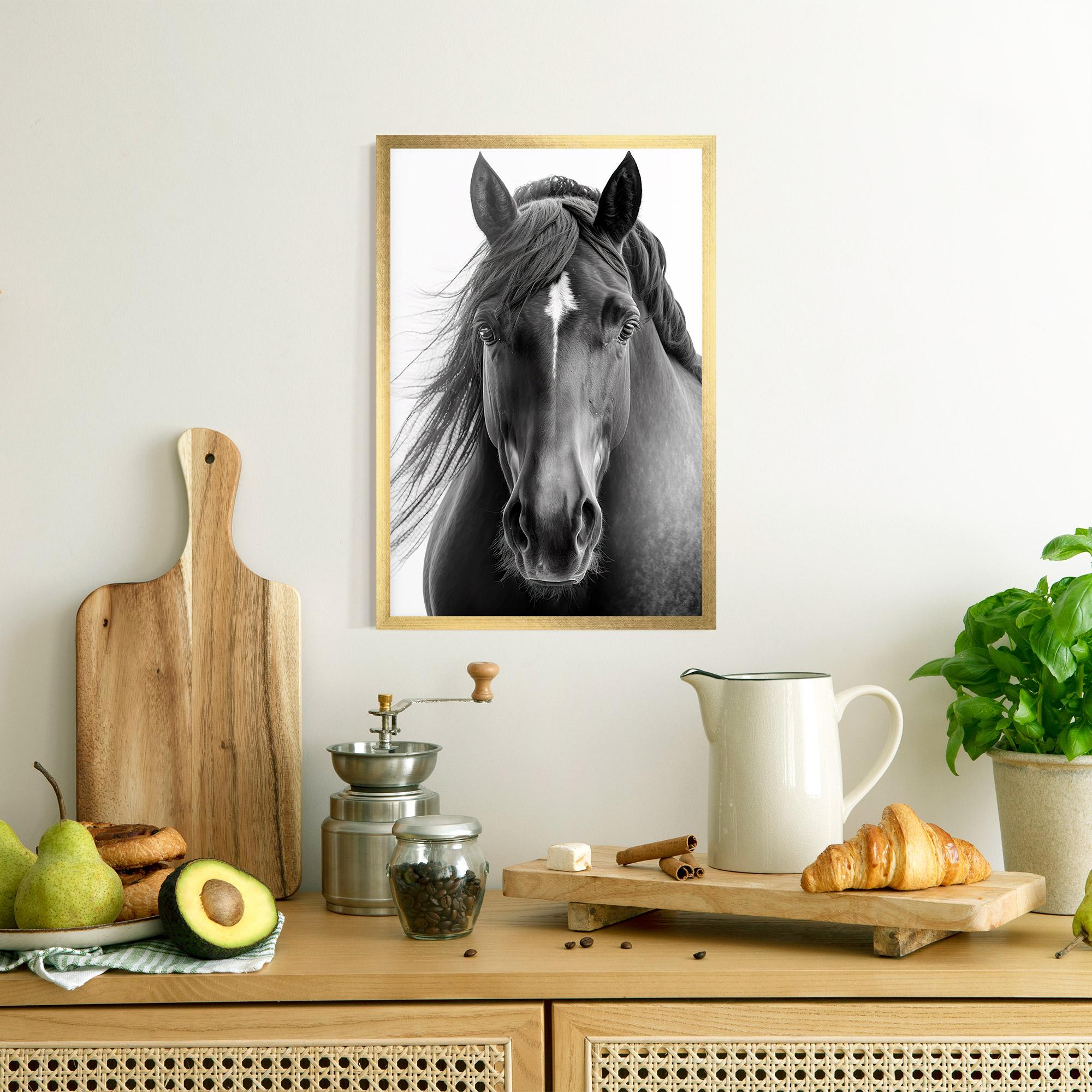 Keretezett Poszter Close Up Horse mockup 8