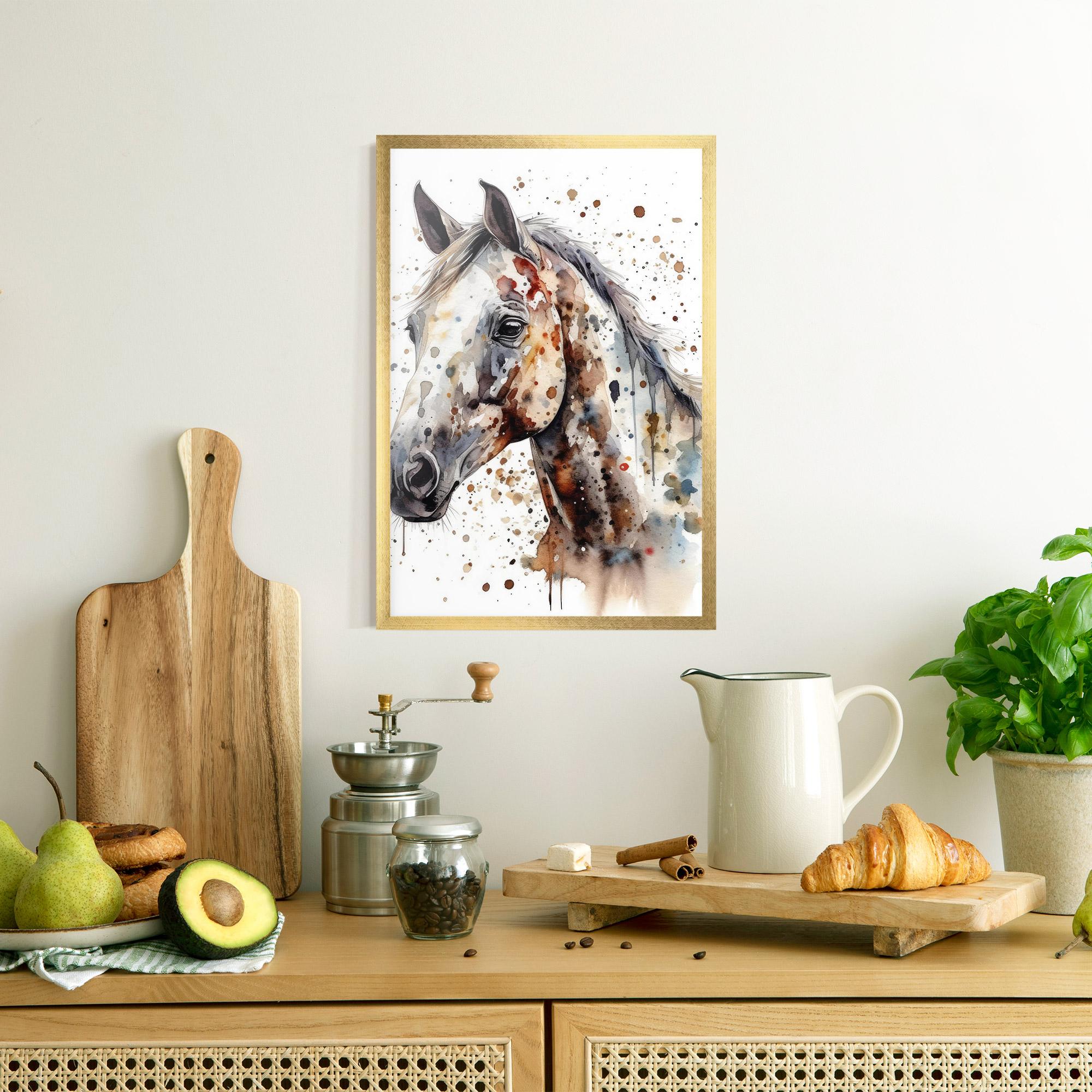 Keretezett Poszter Watercolor Horse mockup 8