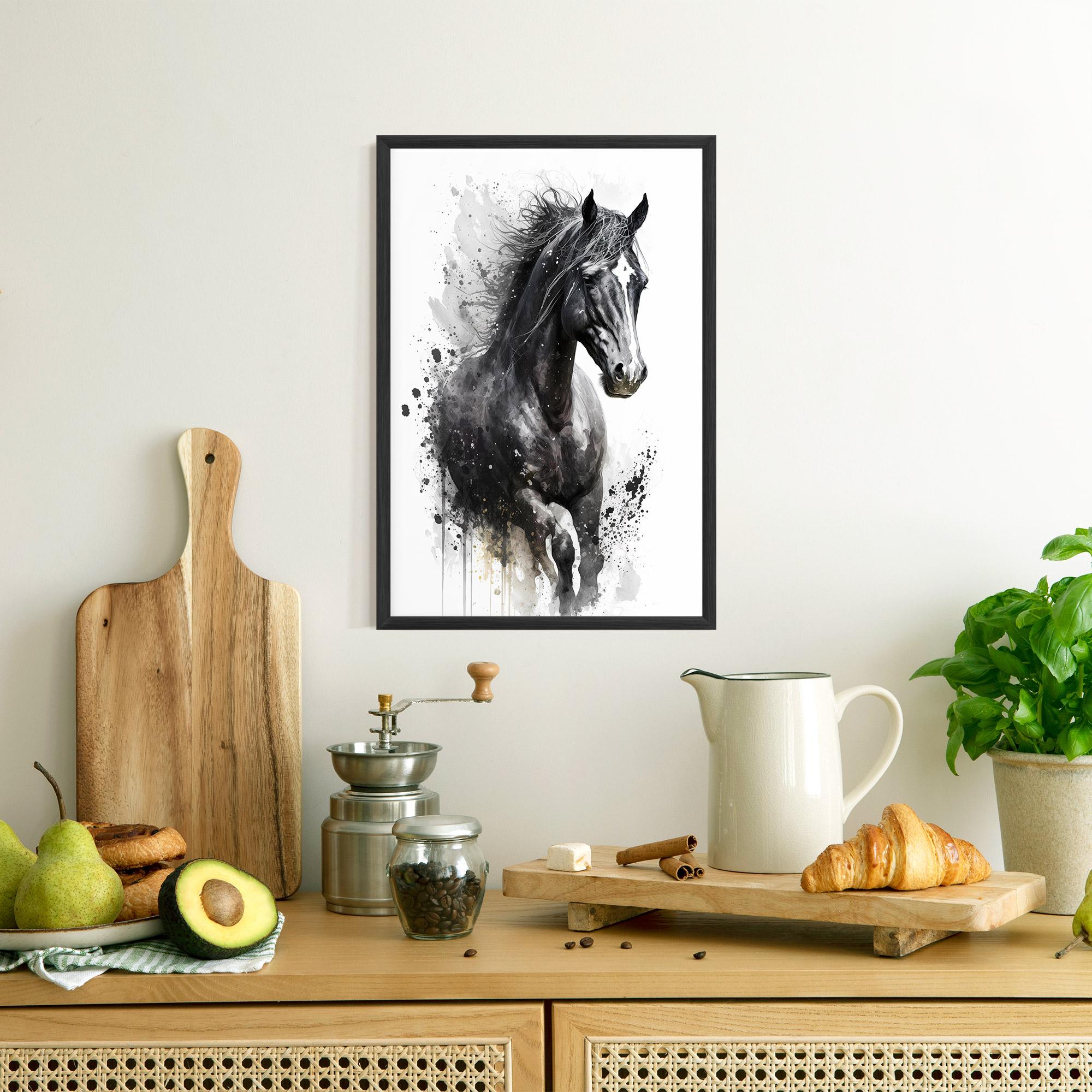 Keretezett Poszter Black Horse mockup 8