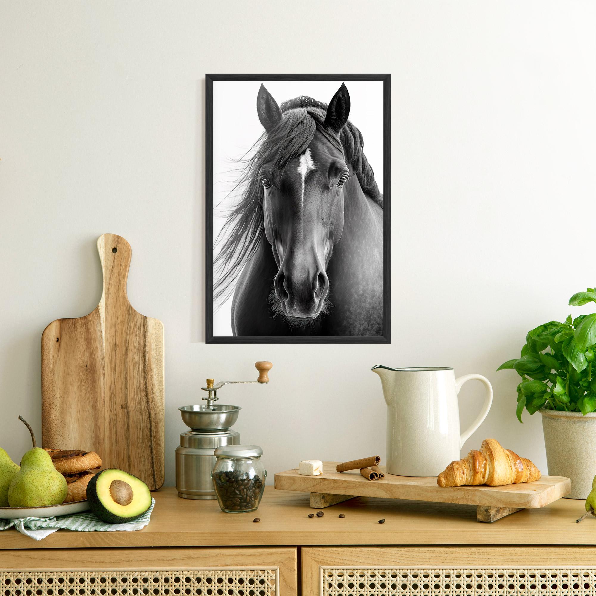Keretezett Poszter Close Up Horse mockup 8