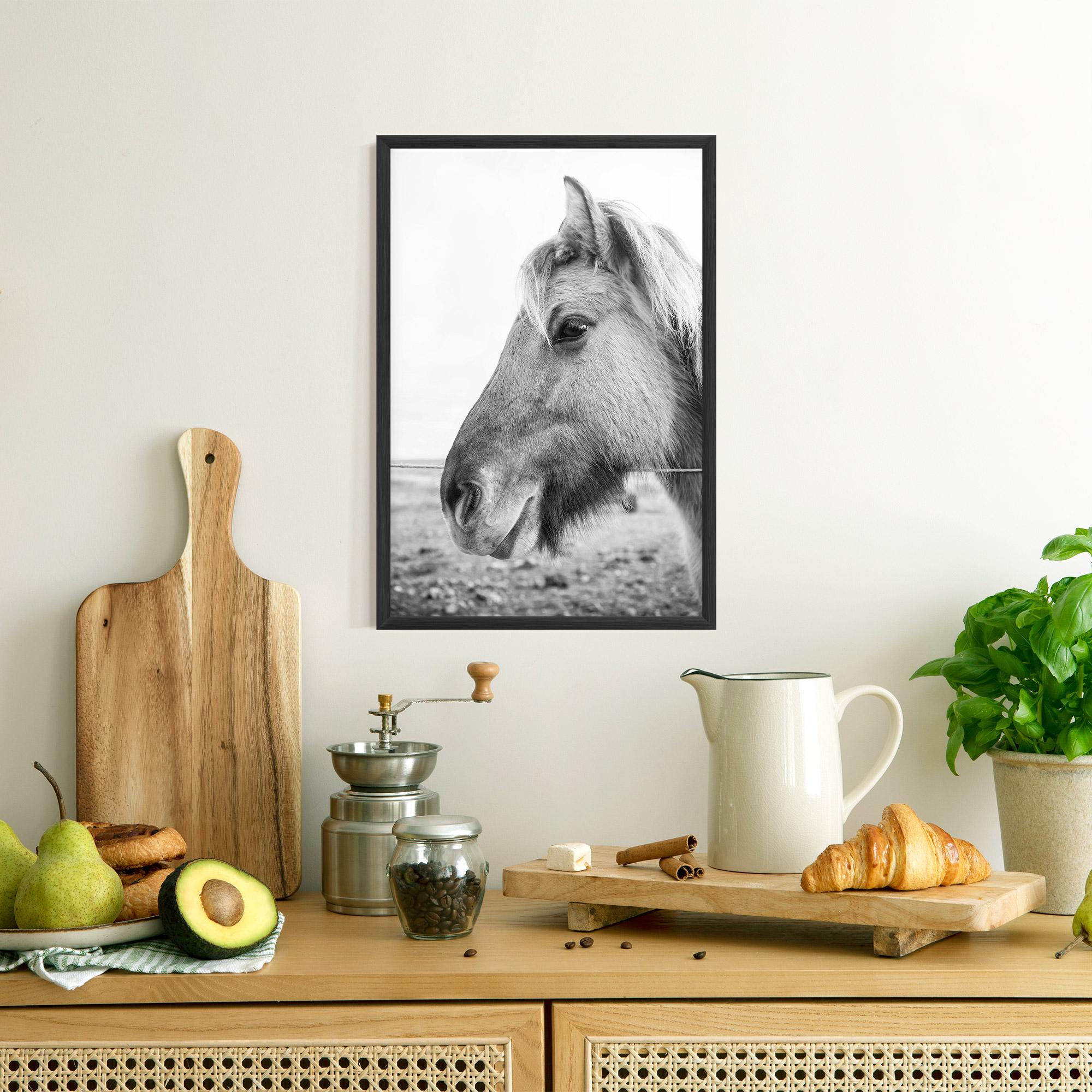 Keretezett Poszter Gray Horse Head mockup 8