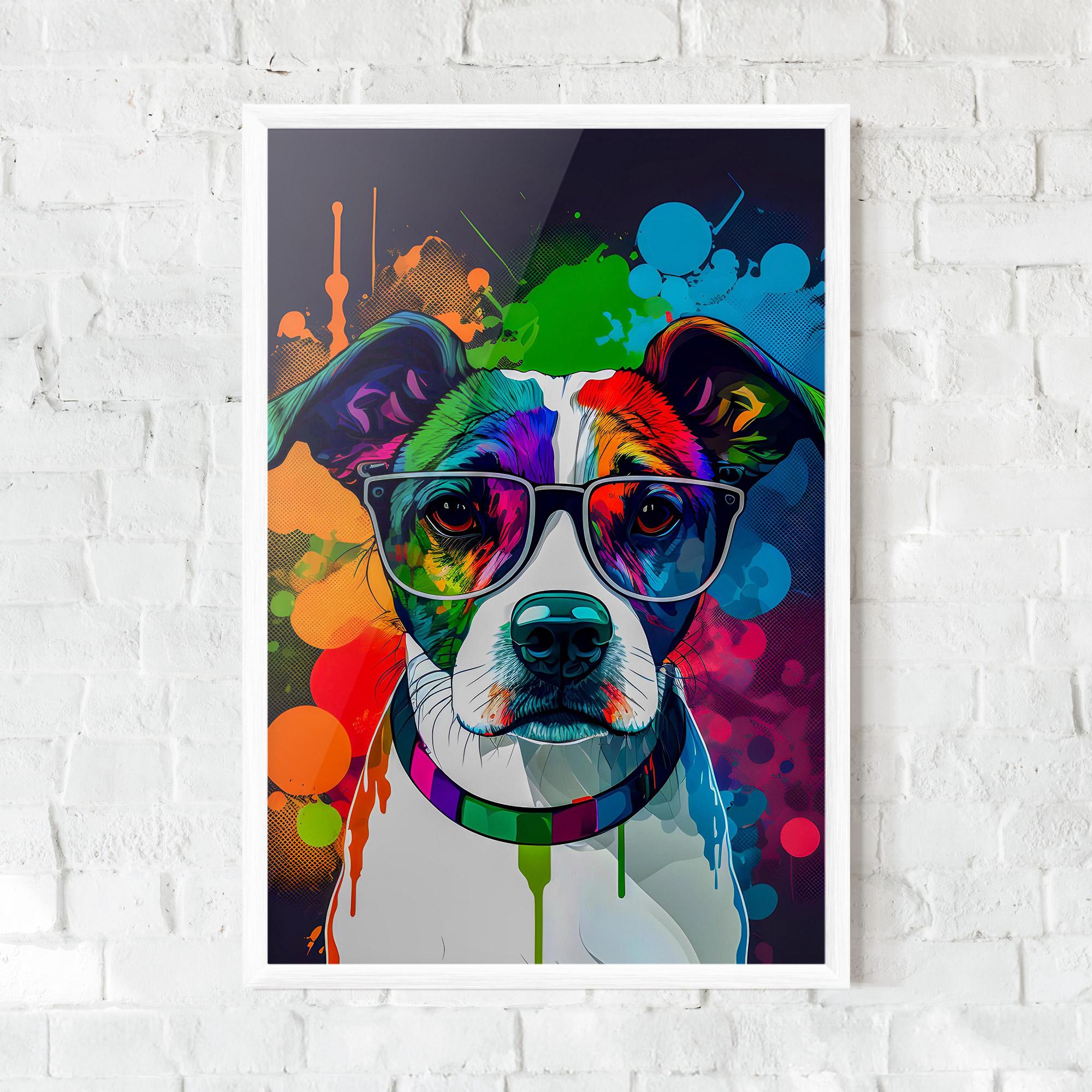 Keretezett Poszter Colorful Dog mockup 0